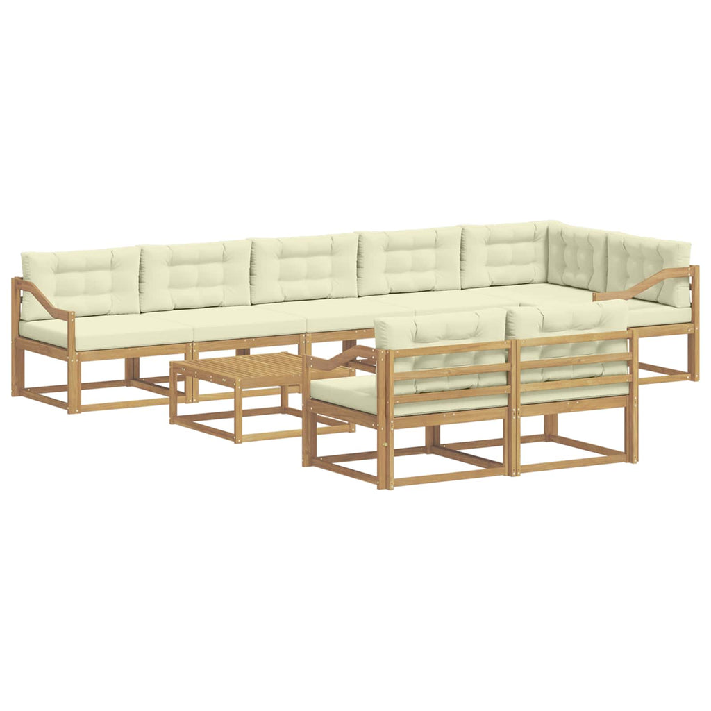 vidaXL Zestaw sof na zewnątrz 9 pcs Biały i kremowy 79 x 79 x 37 cm