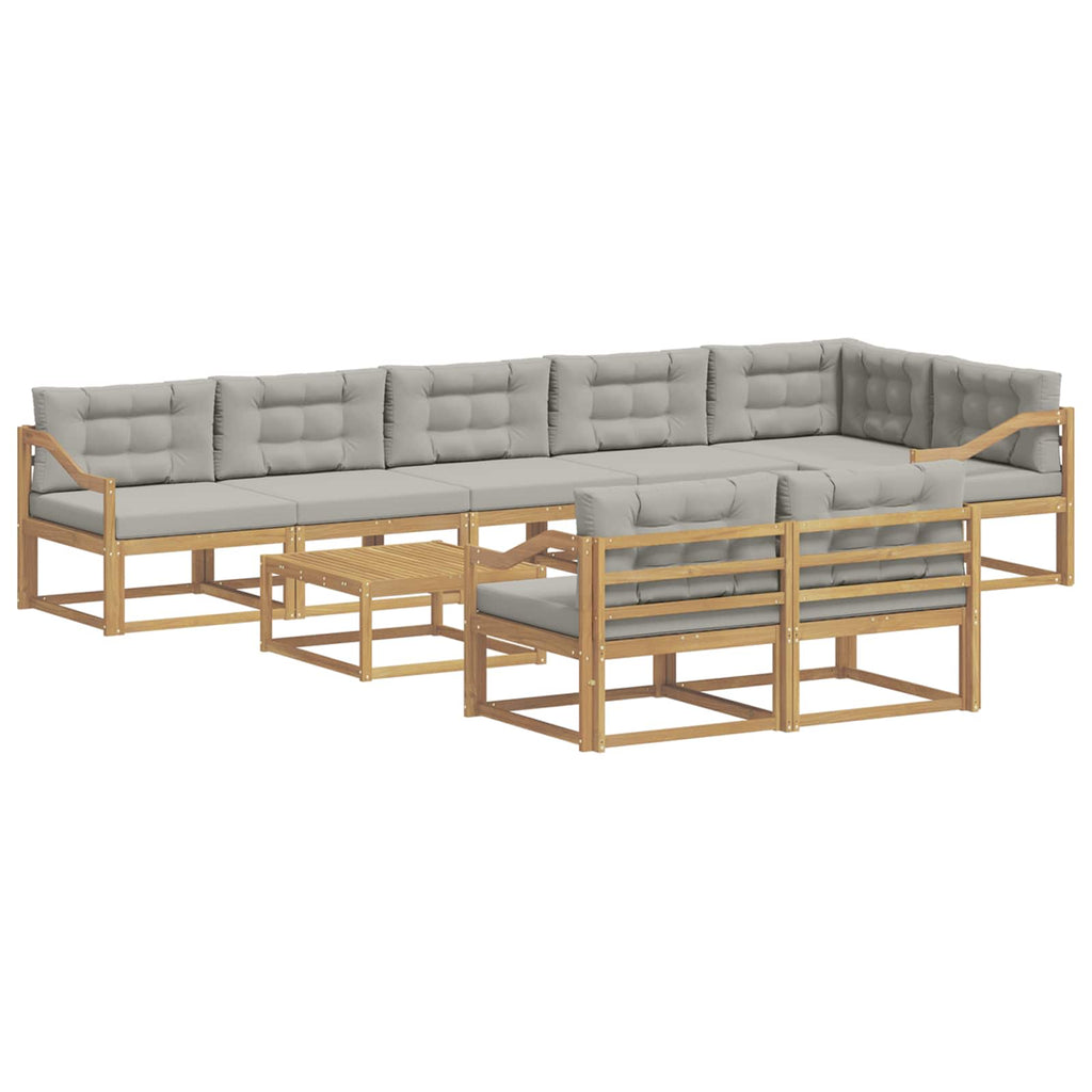 vidaXL Zestaw sof na zewnątrz 9 pcs Biały i jasnoszary 79 x 79 x 37 cm