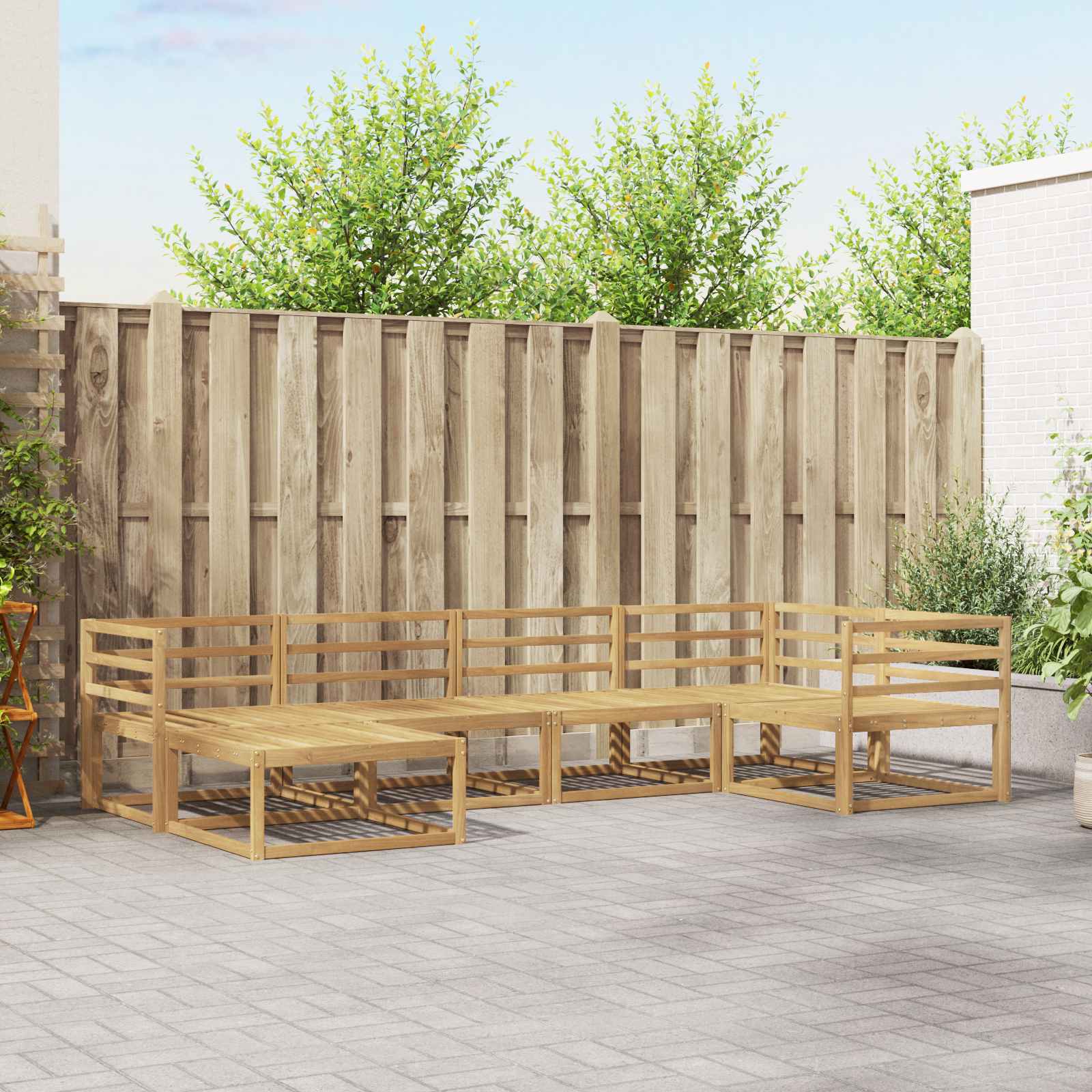 vidaXL Zestaw sof na zewnątrz 6 pcs Biały 325 x 166,5 x 73 cm