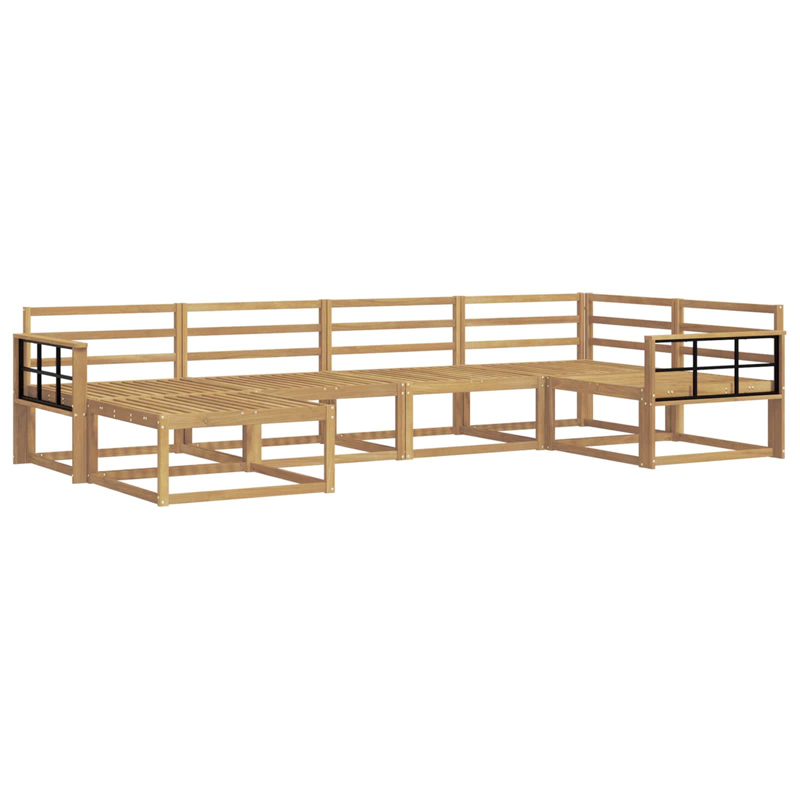vidaXL Zestaw sof na zewnątrz 6 pcs Biały Lite Drewno Akacji
