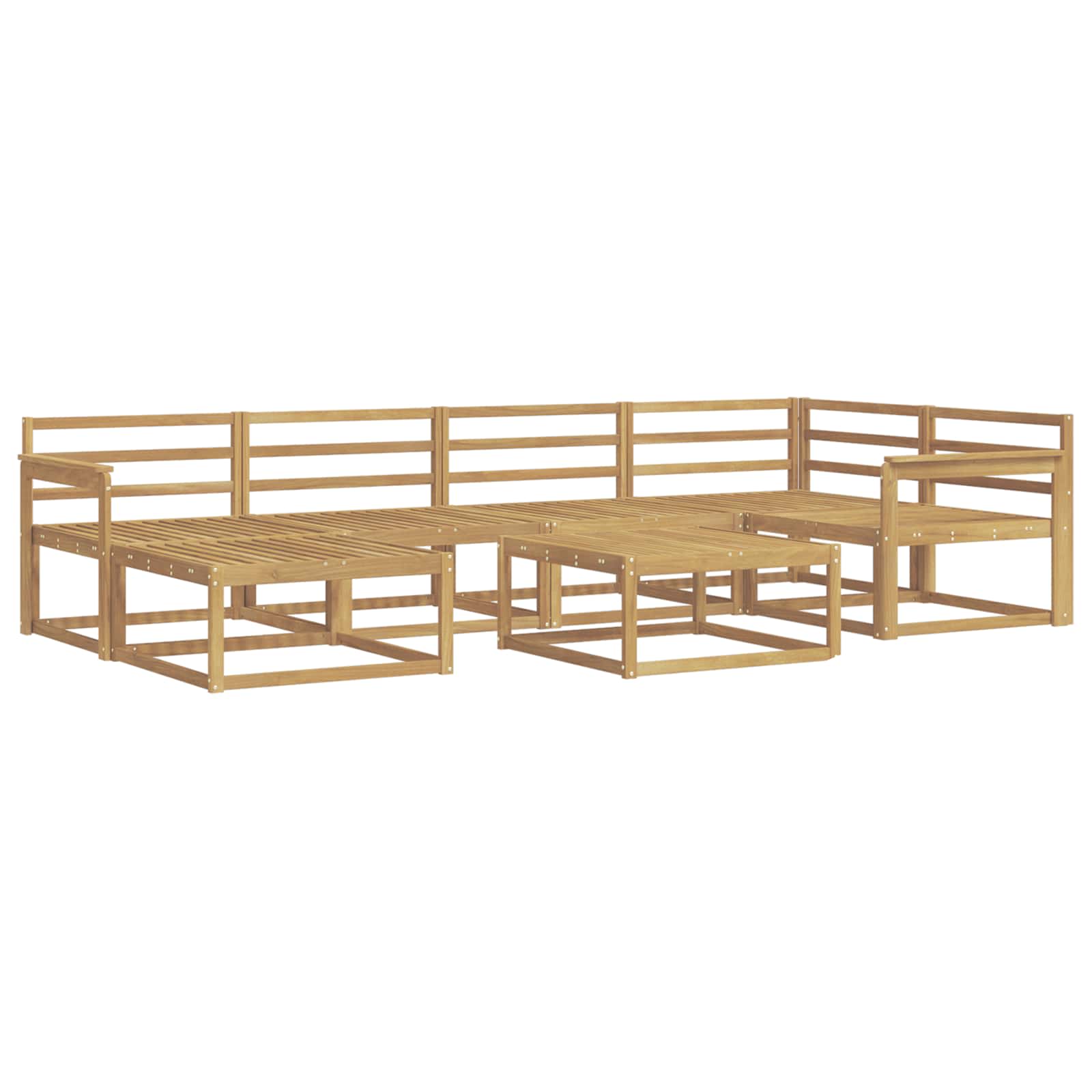 vidaXL Zestaw sof na zewnątrz 7 pcs Biały Lite Drewno Akacji