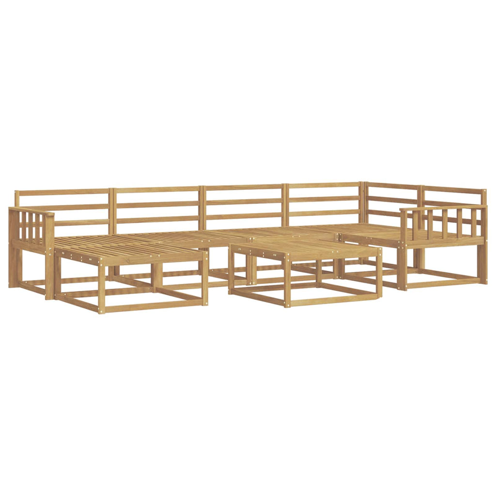 vidaXL Zestaw sof na zewnątrz 7 pcs Biały Lite Drewno Akacji