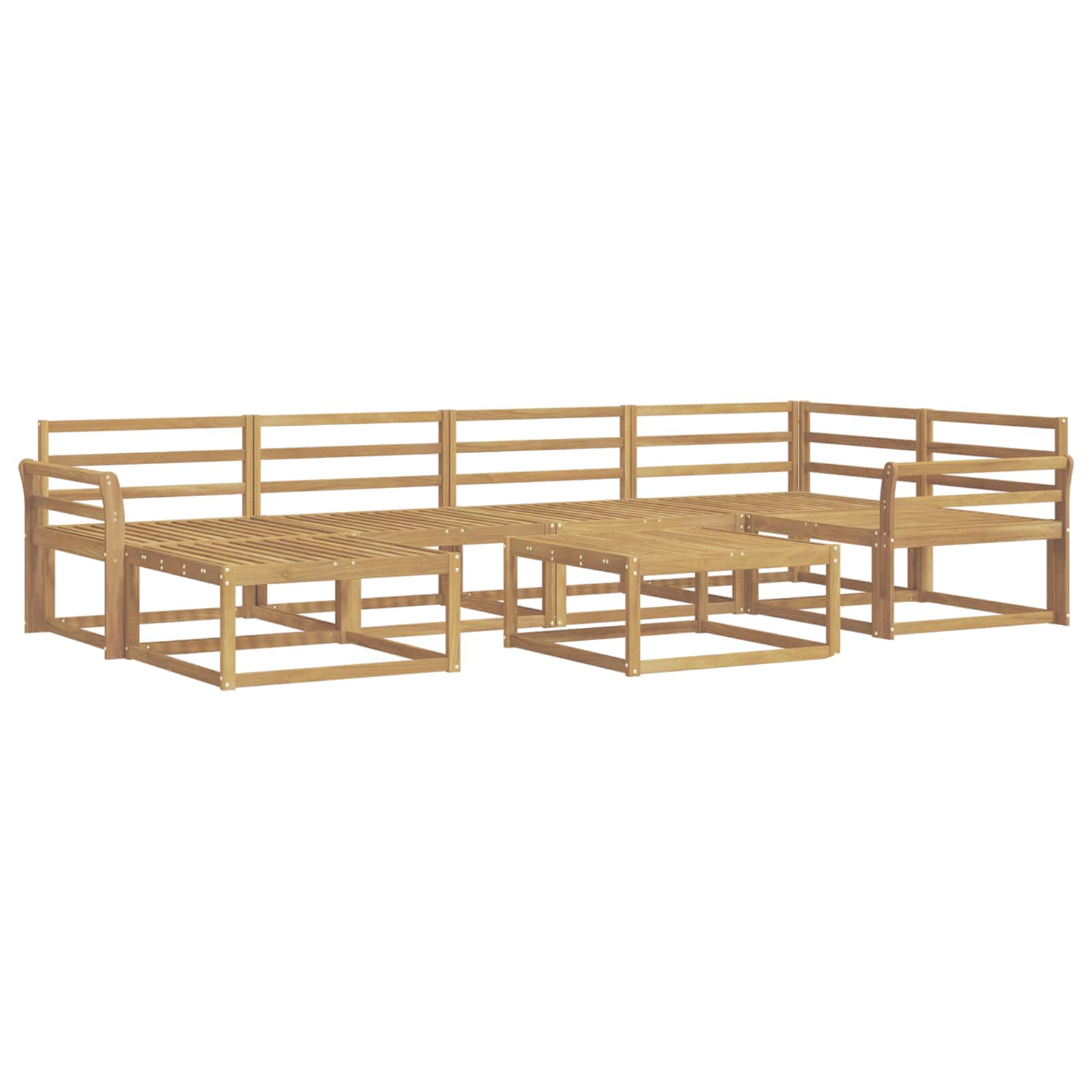vidaXL Zestaw sof na zewnątrz 7 pcs Biały Lite Drewno Akacji