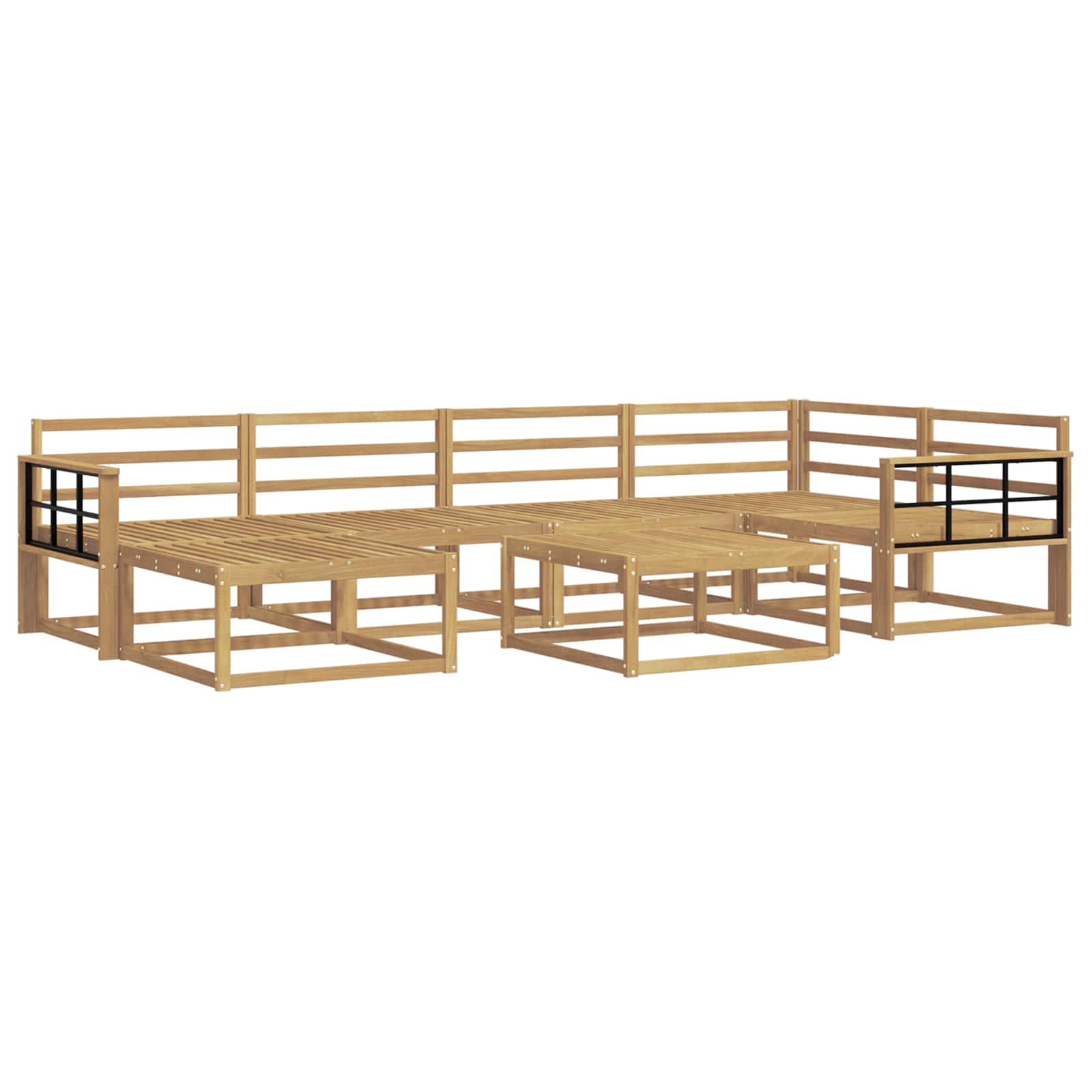 vidaXL Zestaw sof na zewnątrz 7 pcs Biały Lite Drewno Akacji