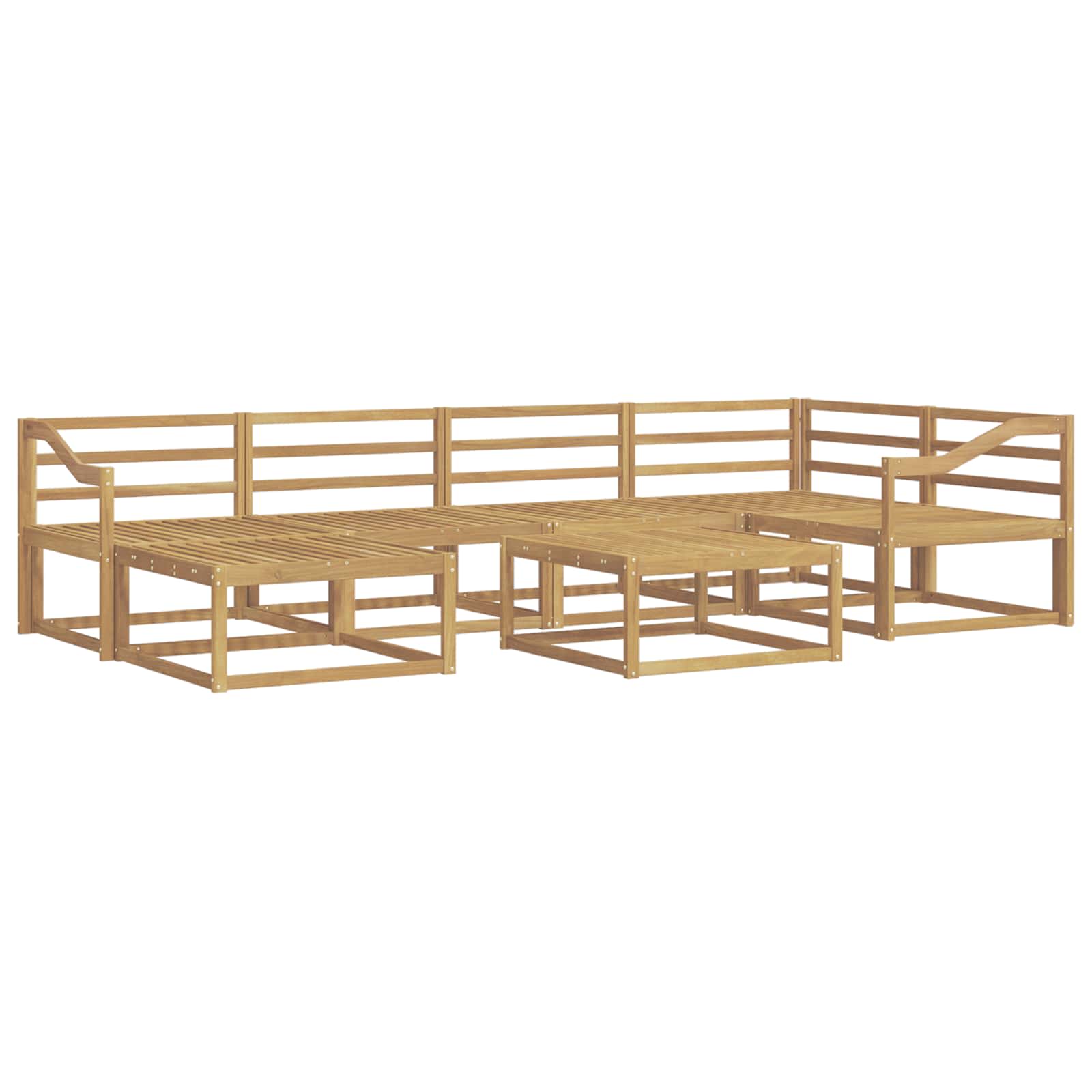 vidaXL Zestaw sof na zewnątrz 7 pcs Biały Lite Drewno Akacji