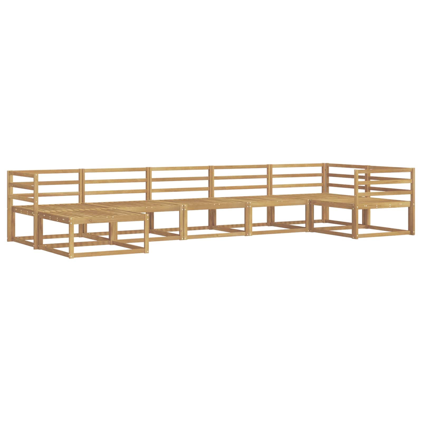 vidaXL Zestaw sof na zewnątrz 7 pcs Biały Lite Drewno Akacji