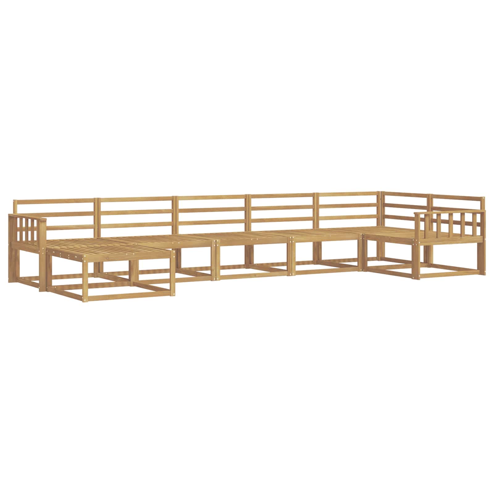 vidaXL Zestaw sof na zewnątrz 7 pcs Biały Lite Drewno Akacji