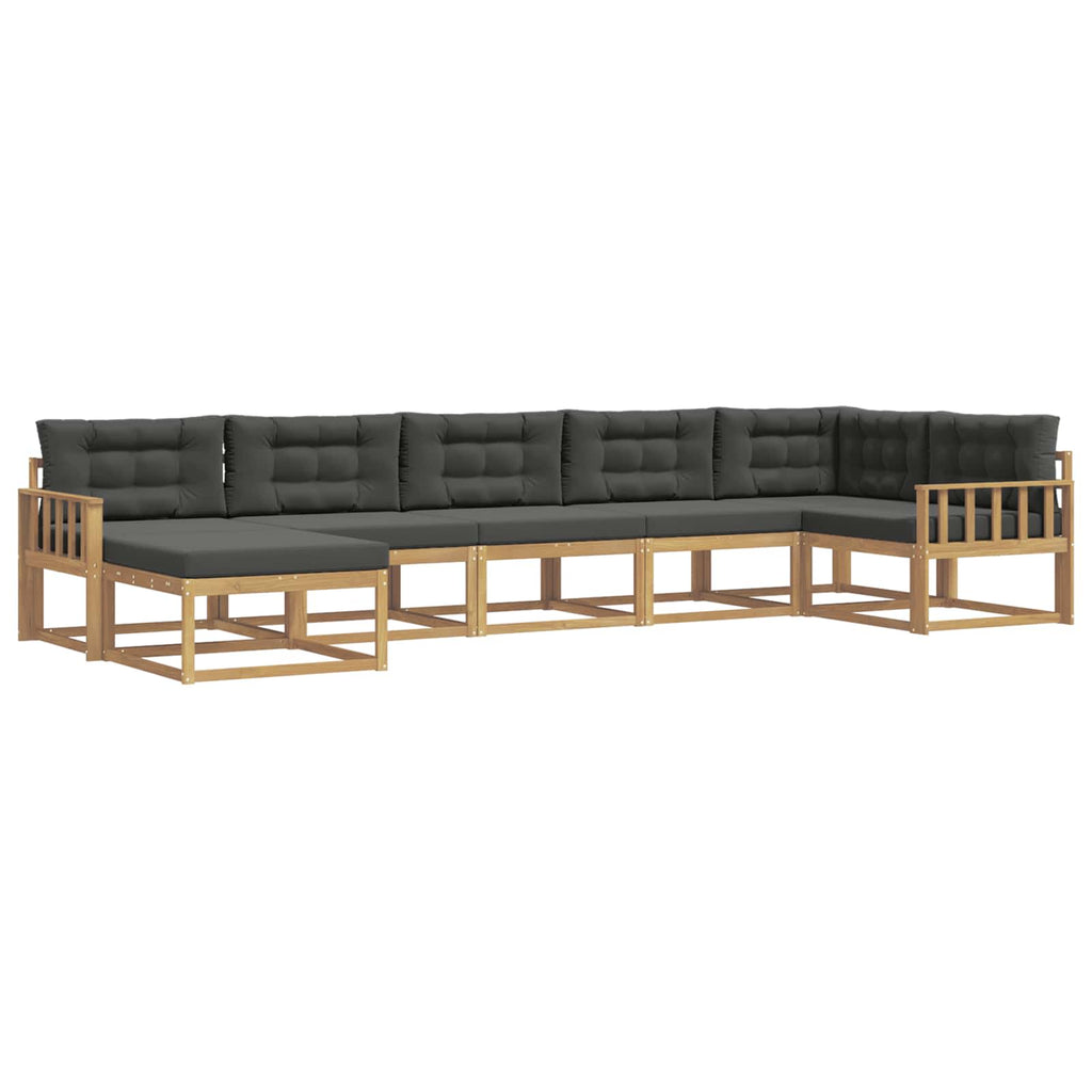 vidaXL Zestaw sof na zewnątrz z poduszką 7 pcs Lite Drewno Akacji