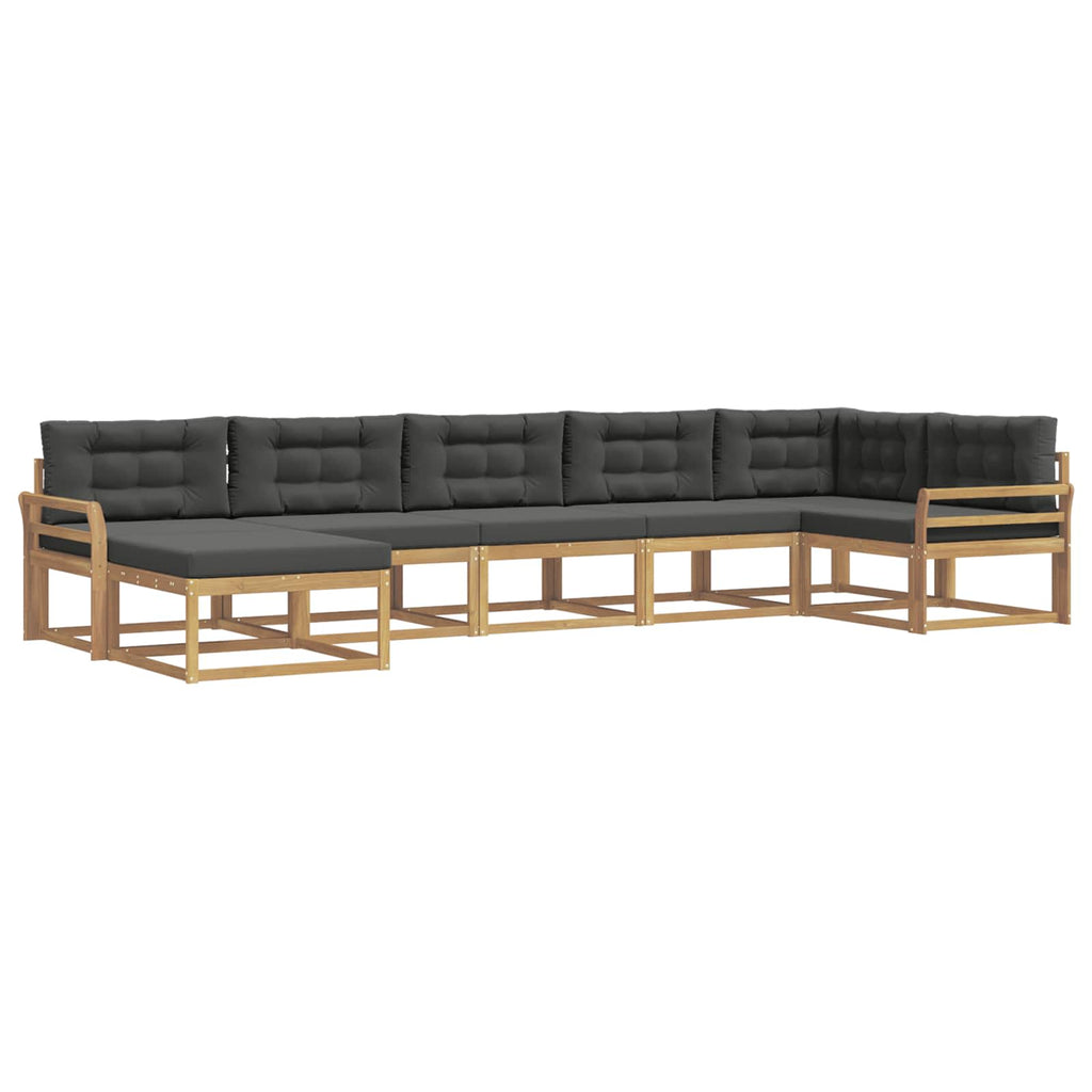 vidaXL Zestaw sof na zewnątrz z poduszką 7 pcs Biały i antracyt