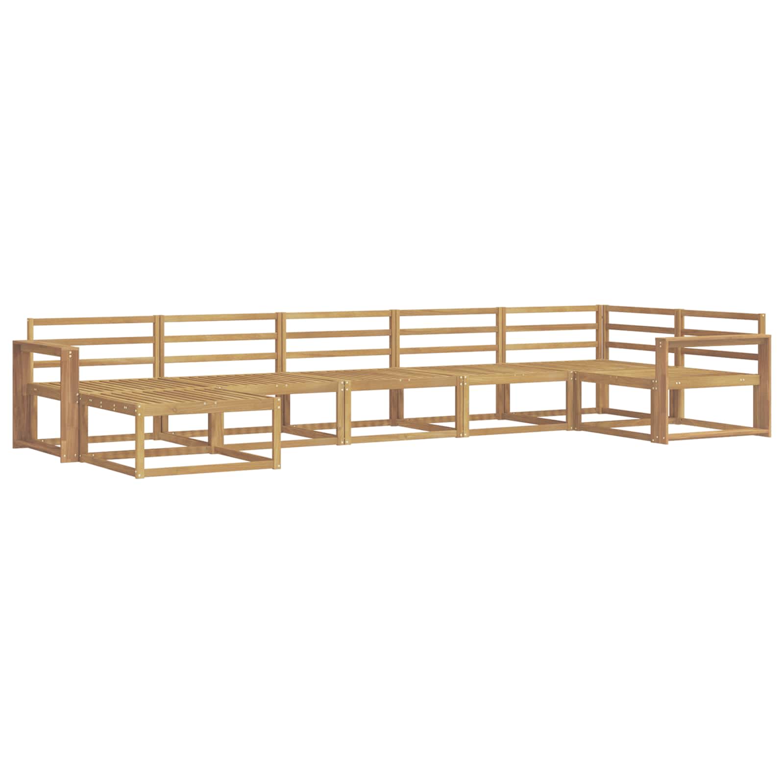 vidaXL Zestaw sof na zewnątrz 7 pcs Biały Lite Drewno Akacji