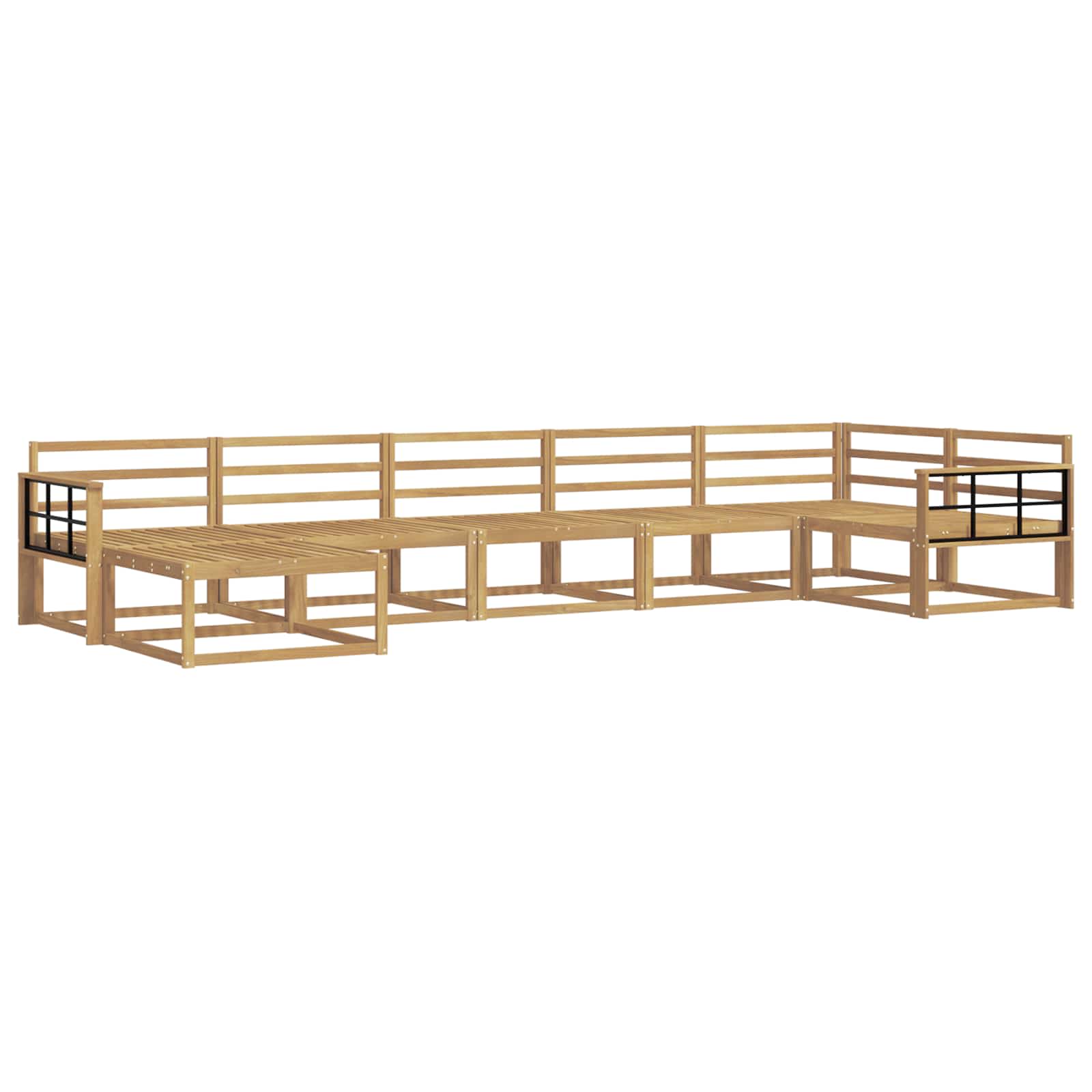 vidaXL Zestaw sof na zewnątrz 7 pcs Biały Lite Drewno Akacji