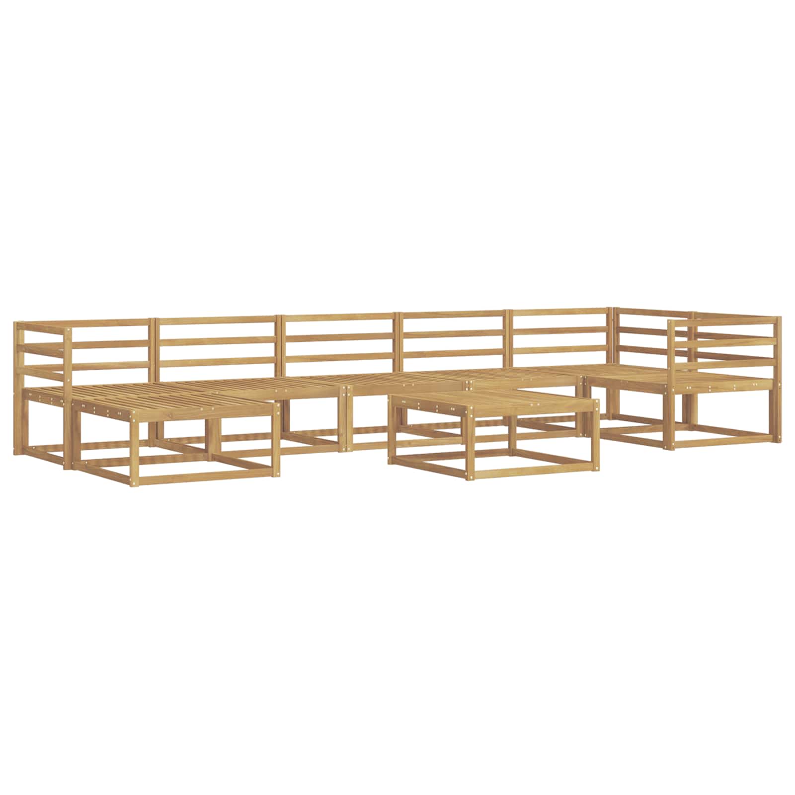 vidaXL Zestaw sof na zewnątrz 8 pcs Biały Lite Drewno Akacji