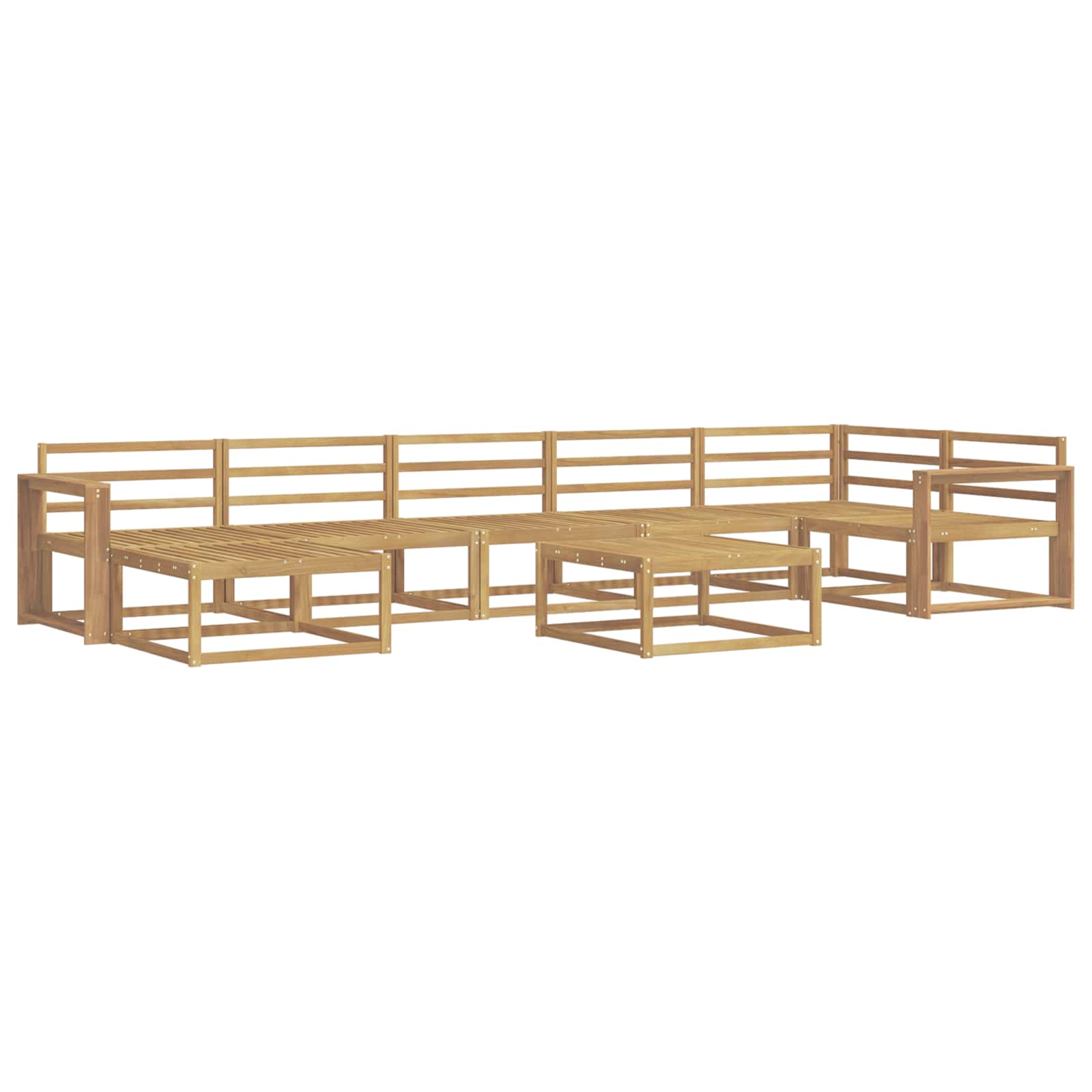 vidaXL Zestaw sof na zewnątrz 8 pcs Biały Lite Drewno Akacji