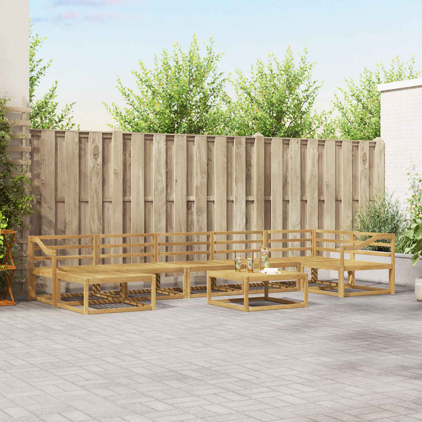 vidaXL Zestaw sof na zewnątrz 8 pcs Biały Lite Drewno Akacji