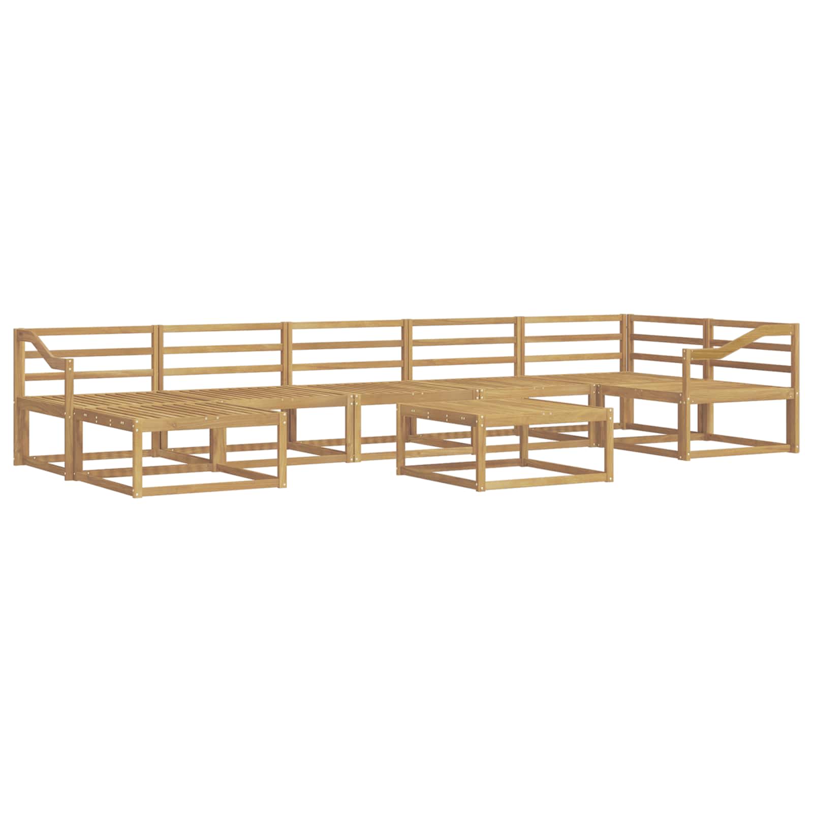 vidaXL Zestaw sof na zewnątrz 8 pcs Biały Lite Drewno Akacji