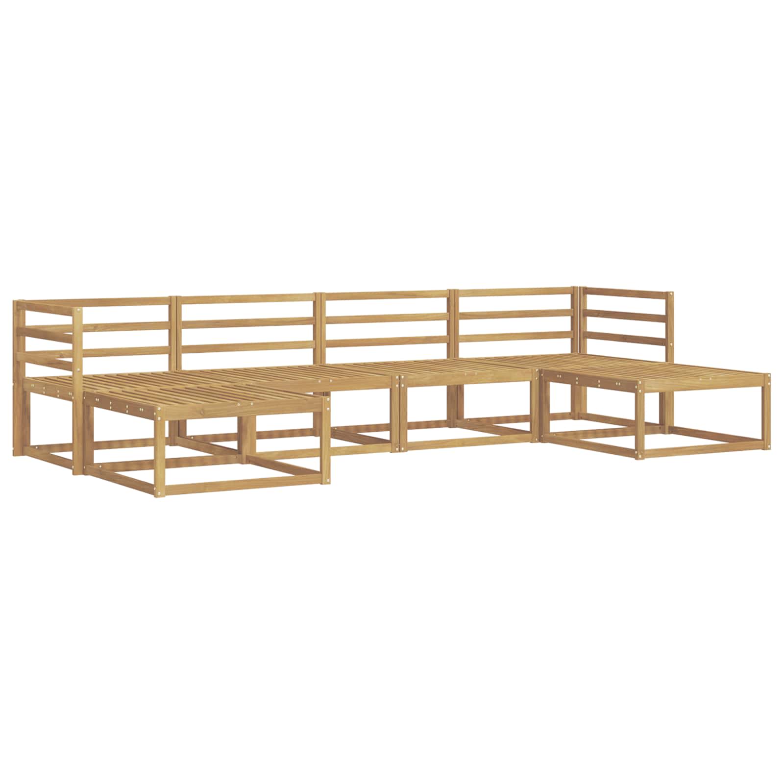vidaXL Zestaw sof na zewnątrz 6 pcs Biały Lite Drewno Akacji