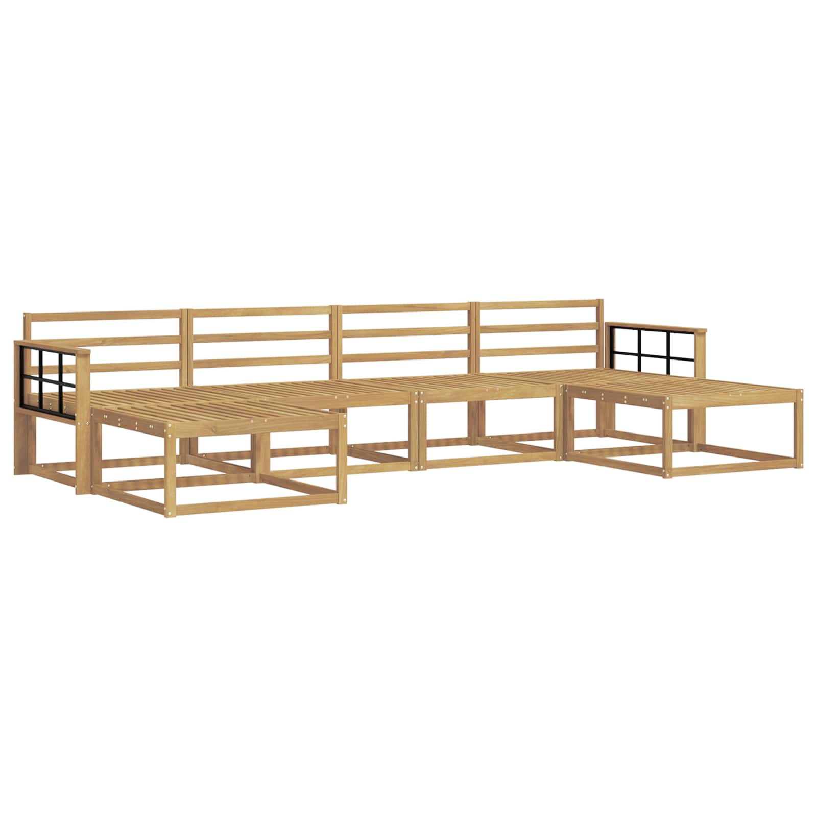vidaXL Zestaw sof na zewnątrz 6 pcs Biały Lite Drewno Akacji