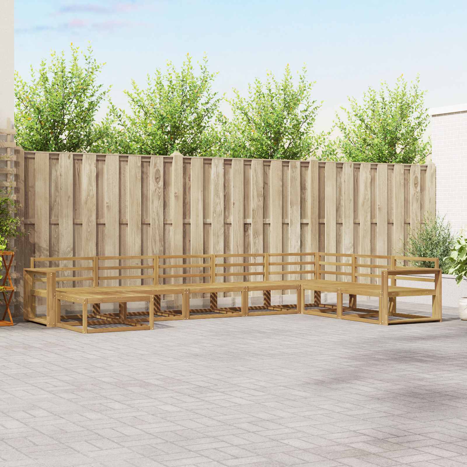 vidaXL Zestaw sof na zewnątrz 8 pcs Biały Lite Drewno Akacji