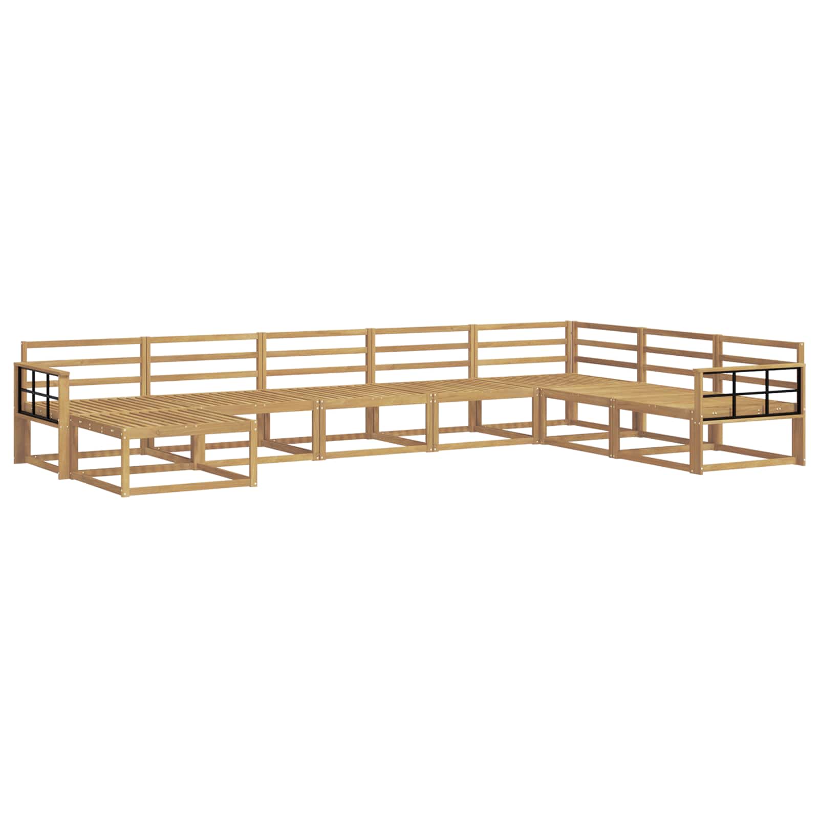 vidaXL Zestaw sof na zewnątrz 8 pcs Biały Lite Drewno Akacji