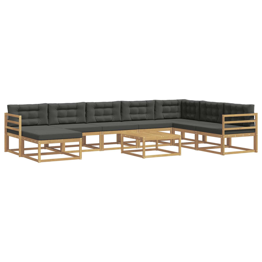 vidaXL Zestaw sof na zewnątrz 9 pcs Biały i antracyt
