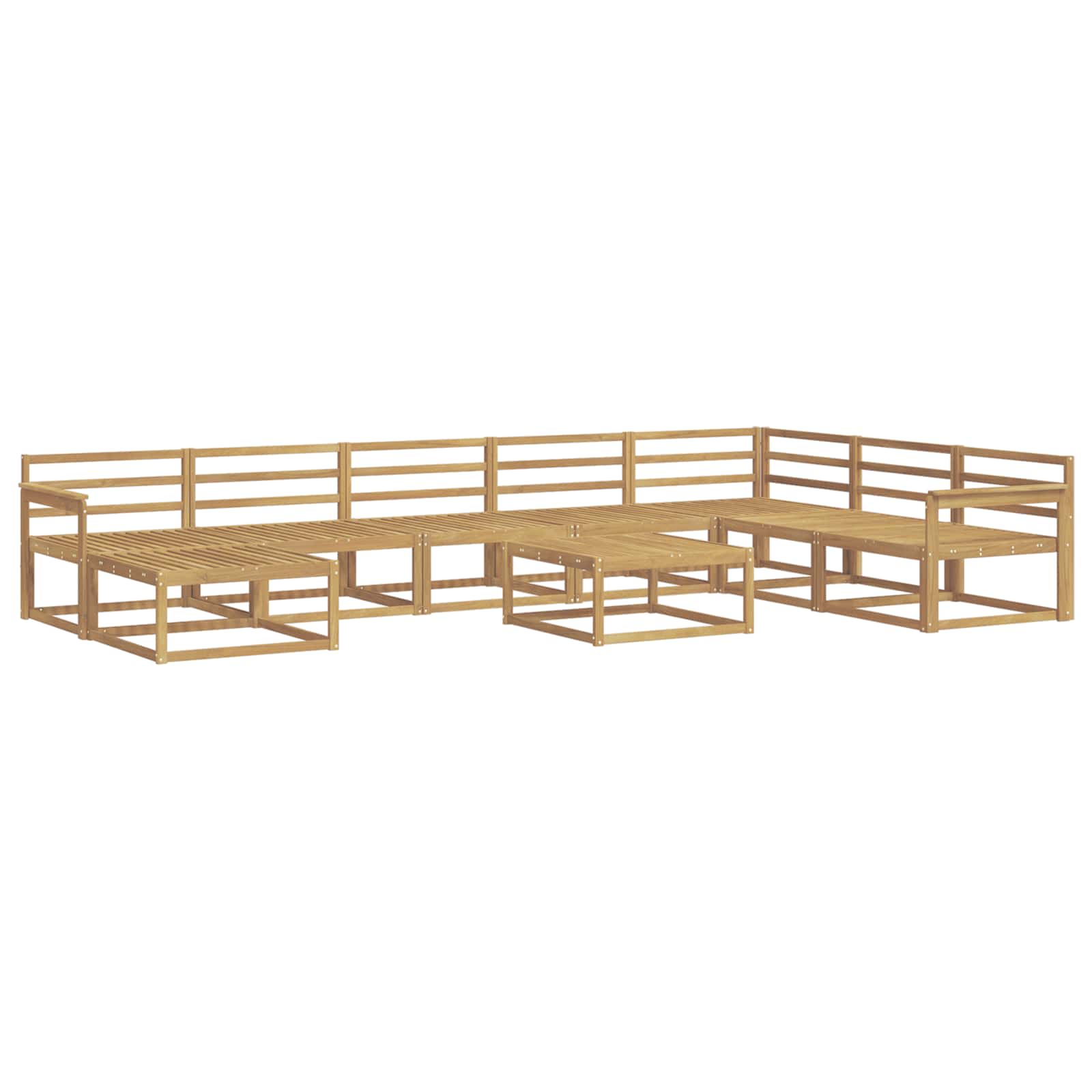 vidaXL Zestaw sof na zewnątrz 9 pcs Biały Lite Drewno Akacji