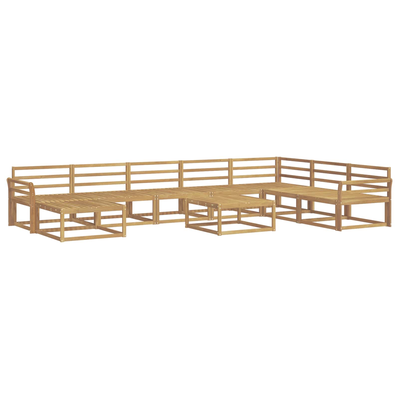 vidaXL Zestaw sof na zewnątrz 9 pcs Biały Lite Drewno Akacji