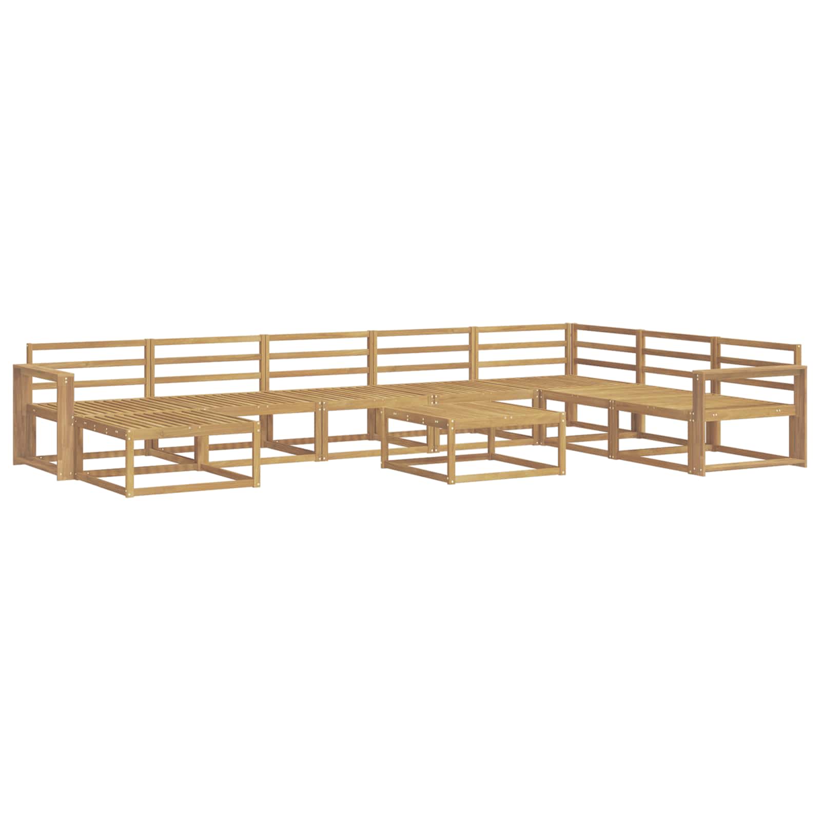 vidaXL Zestaw sof na zewnątrz 9 pcs Biały Lite Drewno Akacji