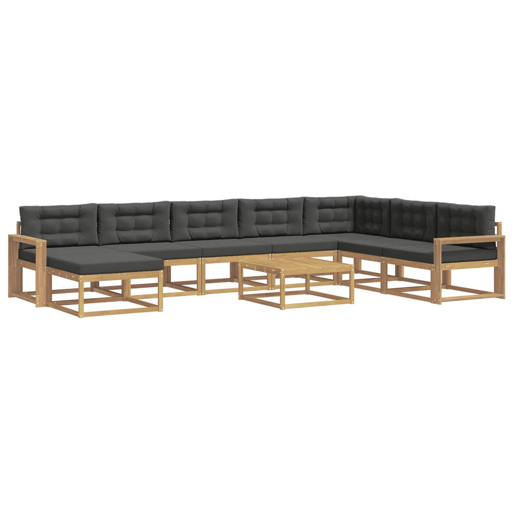 vidaXL Zestaw sof na zewnątrz 9 pcs Biały i antracyt