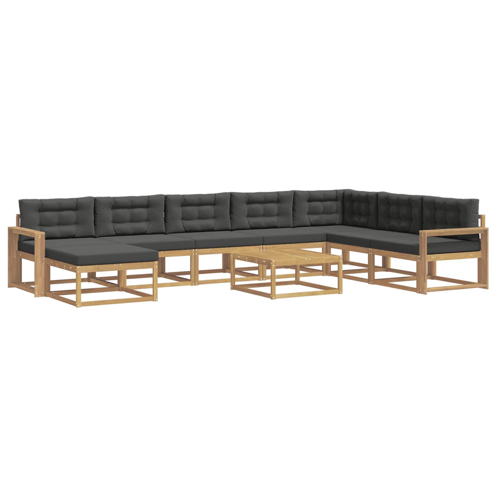 vidaXL Zestaw sof na zewnątrz 9 pcs Biały i antracyt