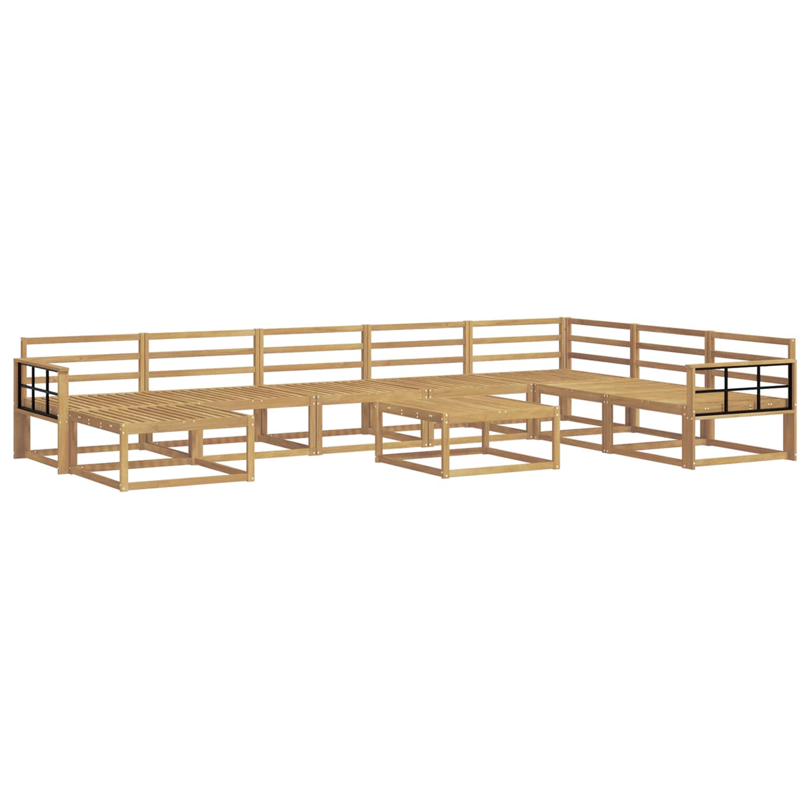 vidaXL Zestaw sof na zewnątrz 9 pcs Biały Lite Drewno Akacji