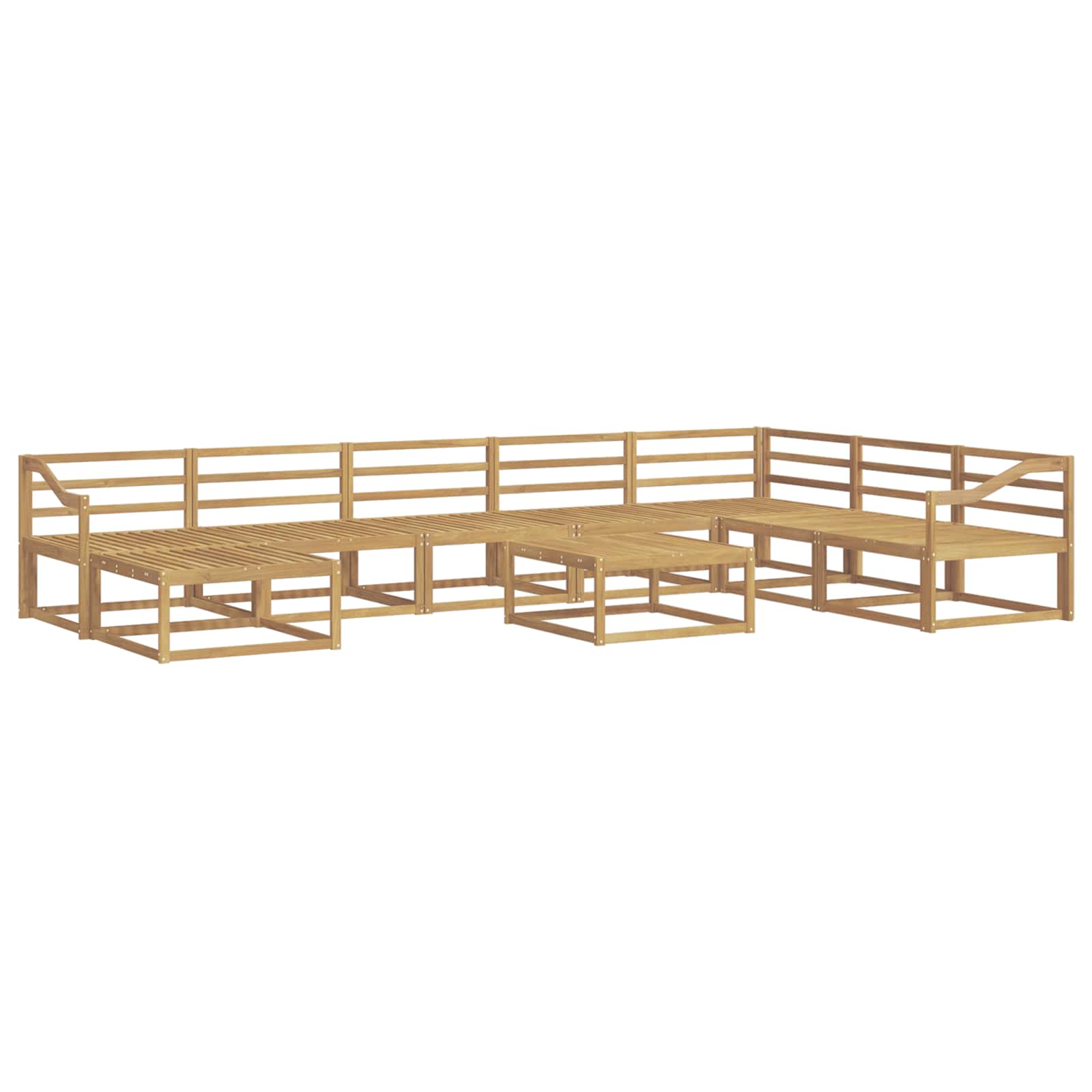 vidaXL Zestaw sof na zewnątrz 9 pcs Biały Lite Drewno Akacji