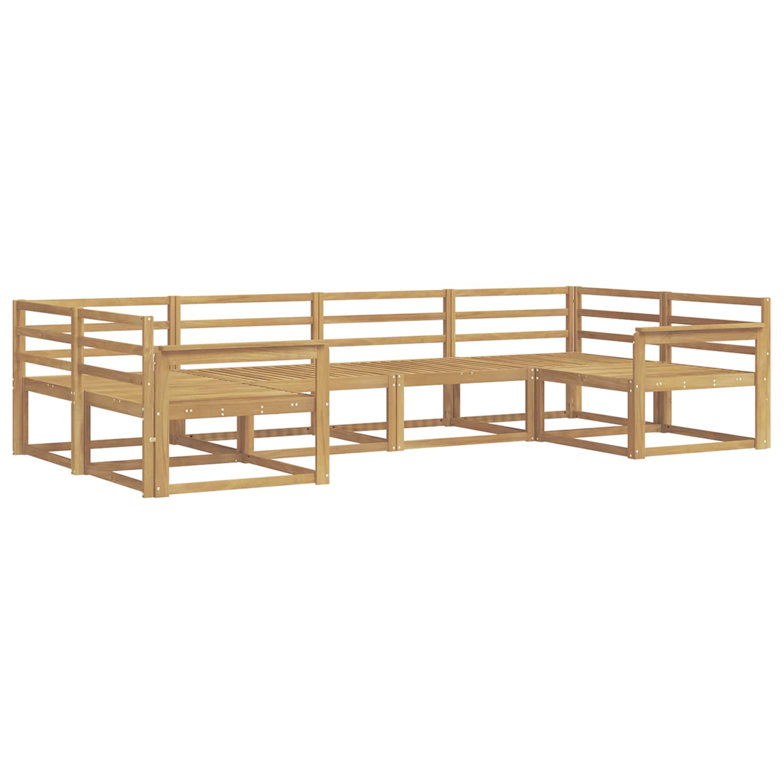 vidaXL Zestaw sof na zewnątrz 6 pcs Biały Lite Drewno Akacji