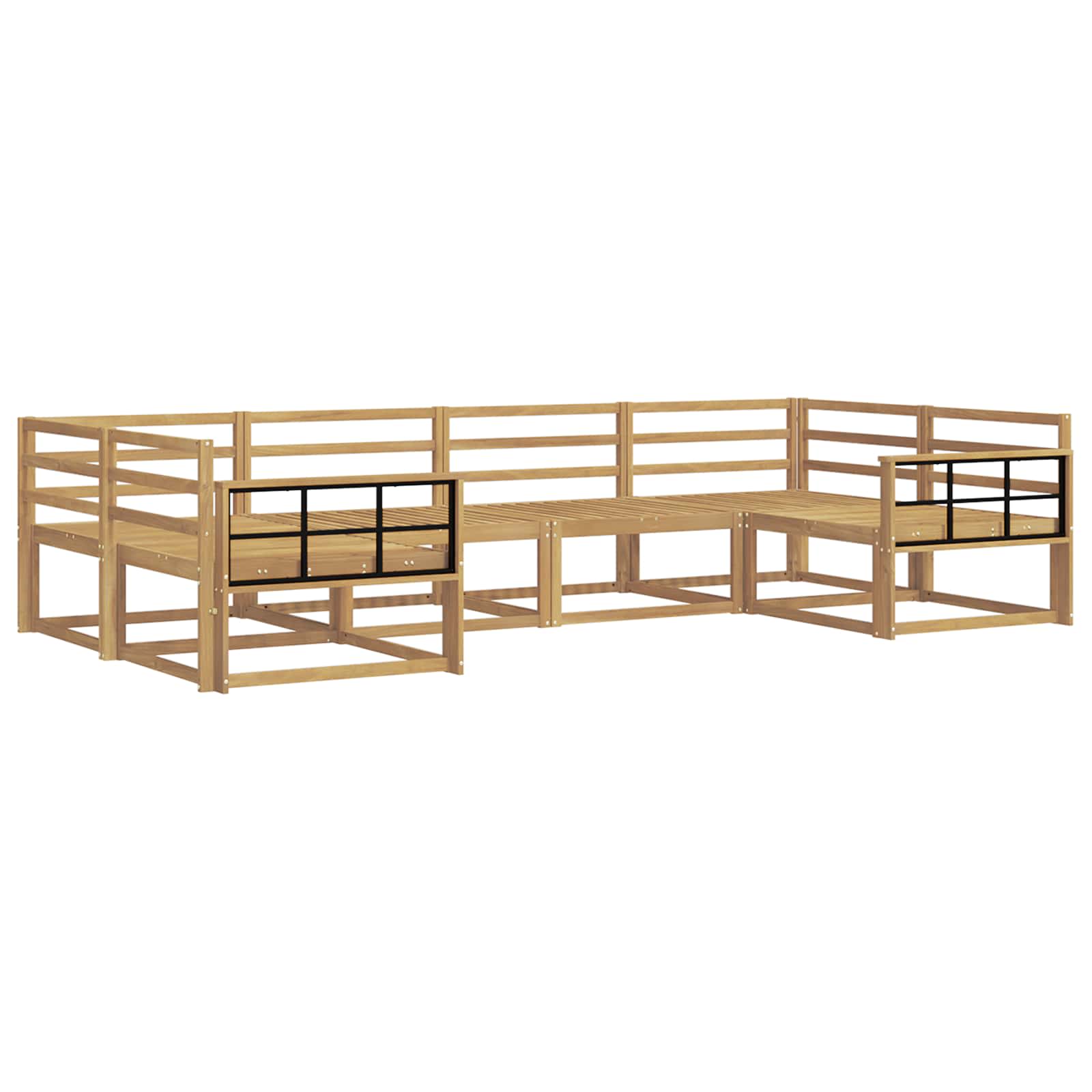 vidaXL Zestaw sof na zewnątrz 6 pcs Biały Lite Drewno Akacji