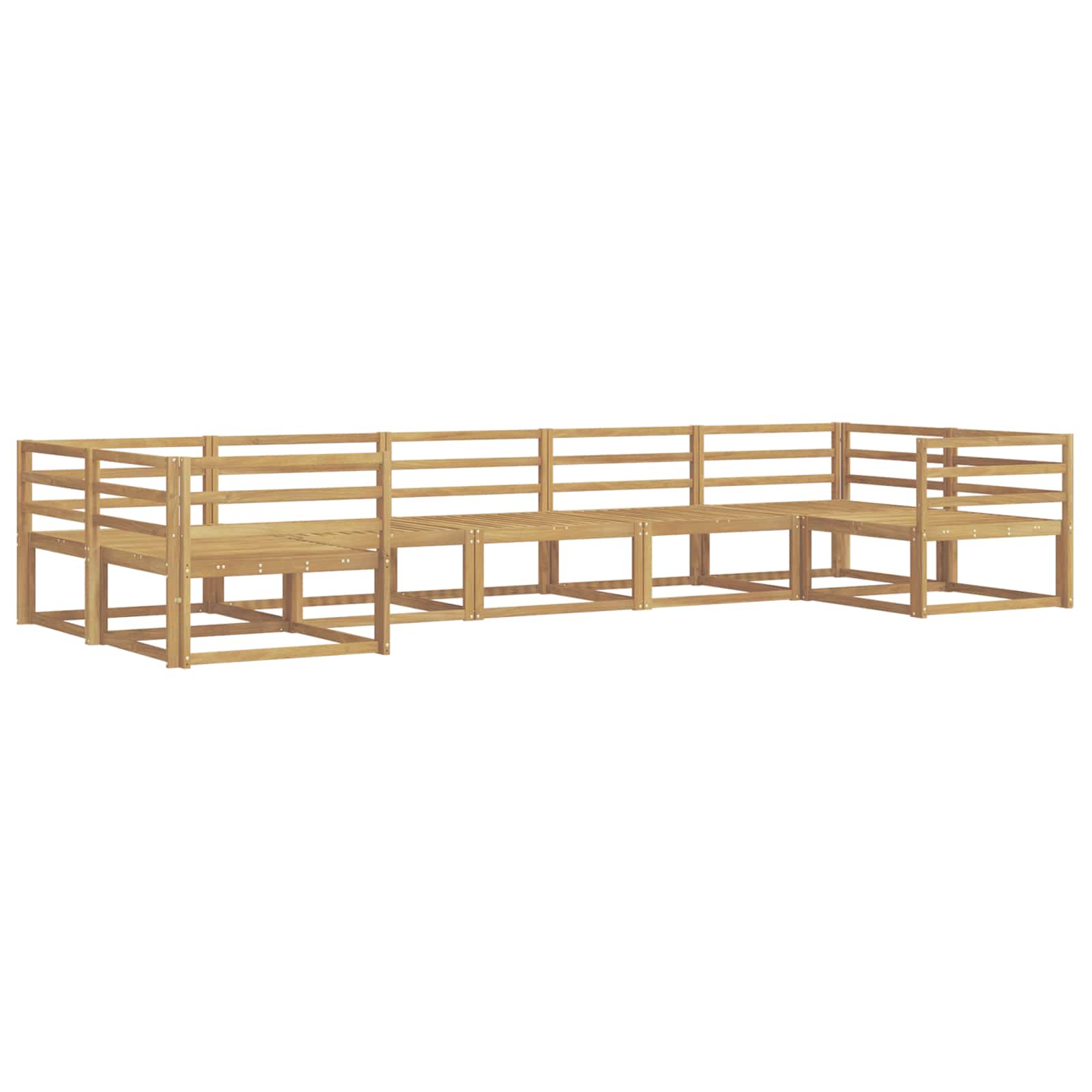 vidaXL Zestaw sof na zewnątrz 7 pcs Biały Lite Drewno Akacji