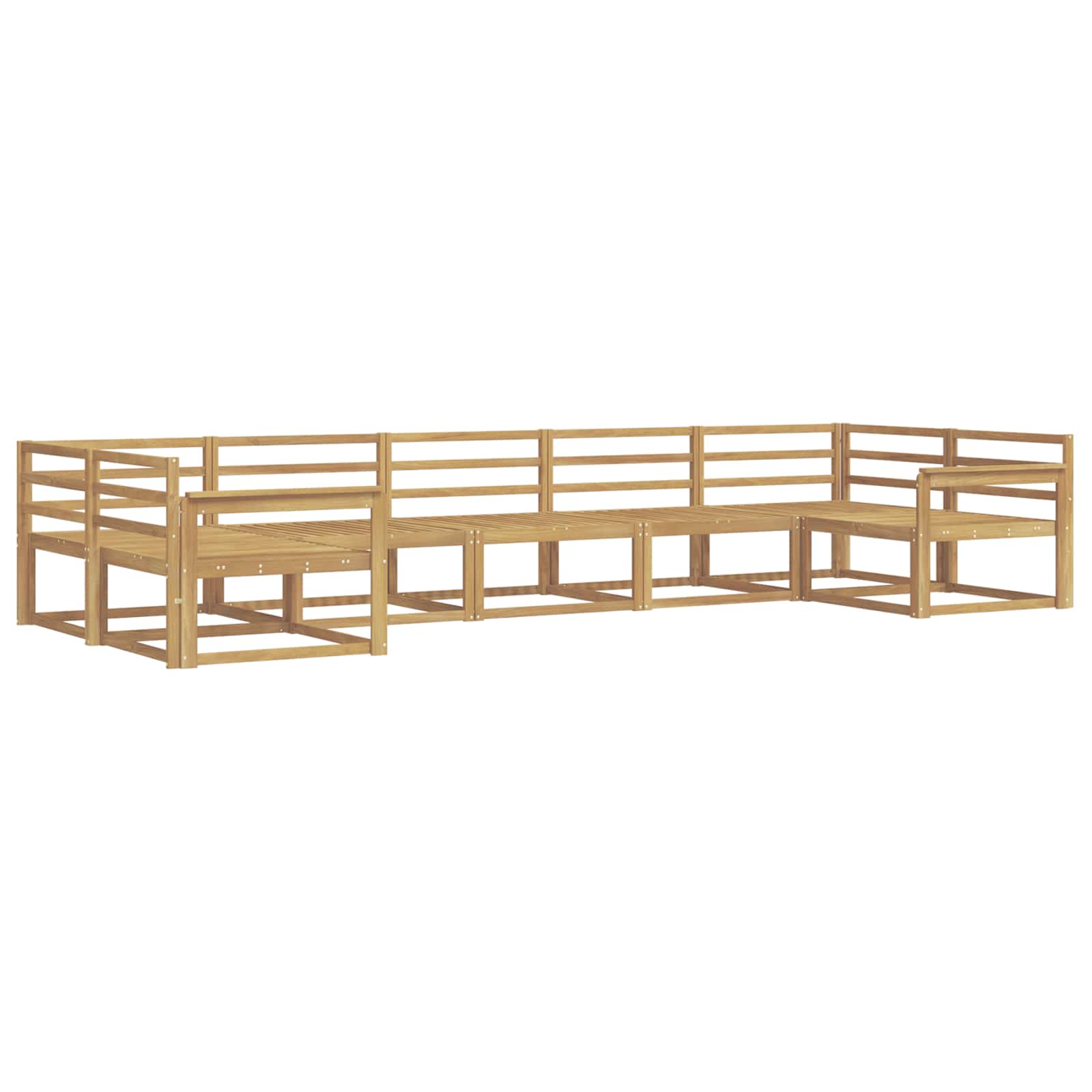 vidaXL Zestaw sof na zewnątrz 7 pcs Biały Lite Drewno Akacji