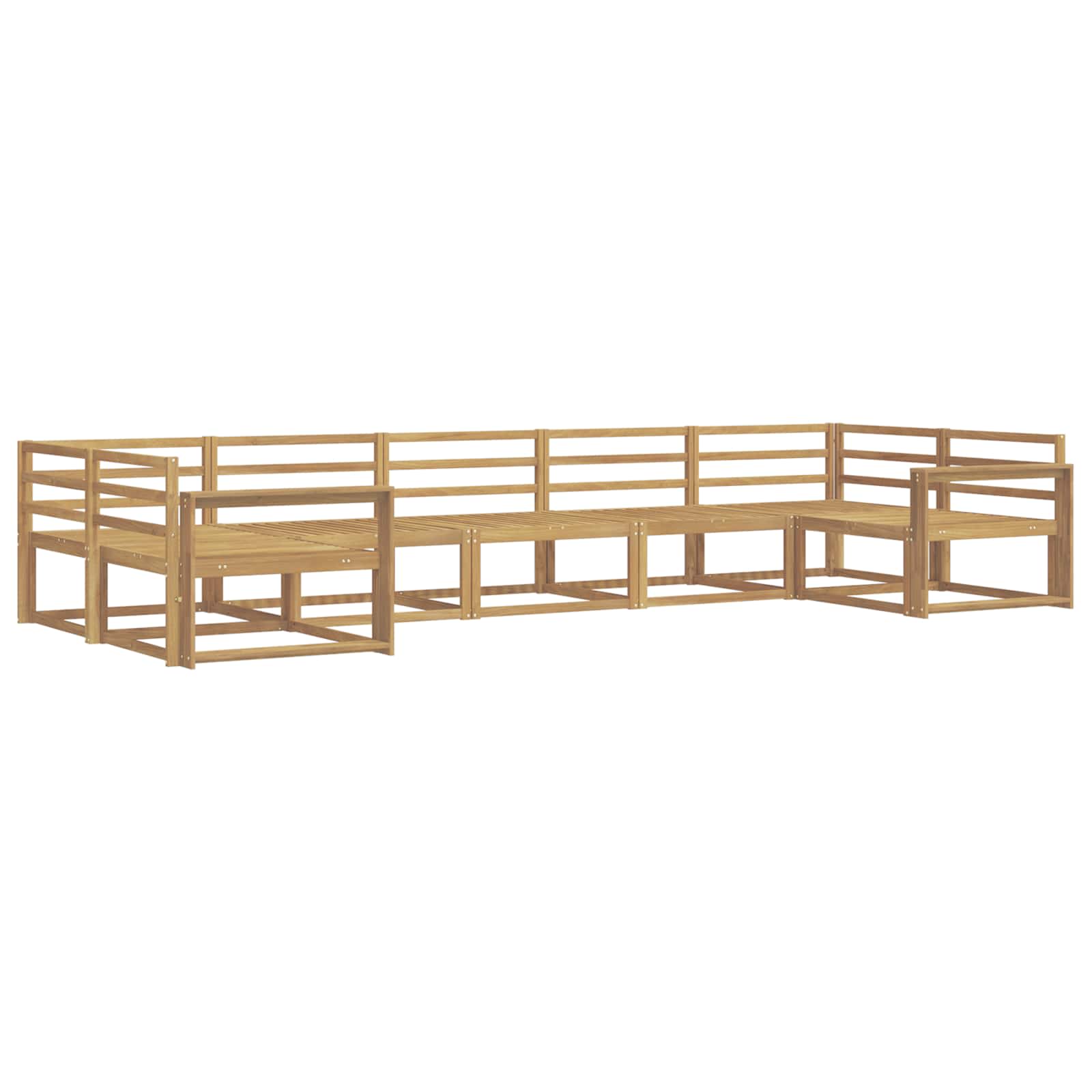 vidaXL Zestaw sof na zewnątrz 7 pcs Biały Lite Drewno Akacji