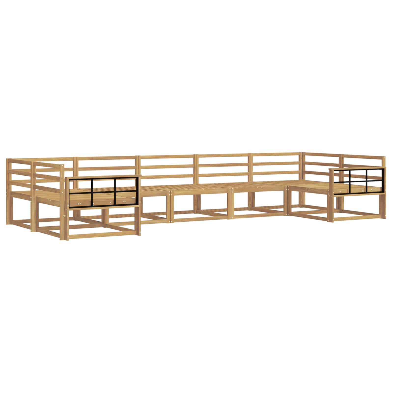 vidaXL Zestaw sof na zewnątrz 7 pcs Biały Lite Drewno Akacji