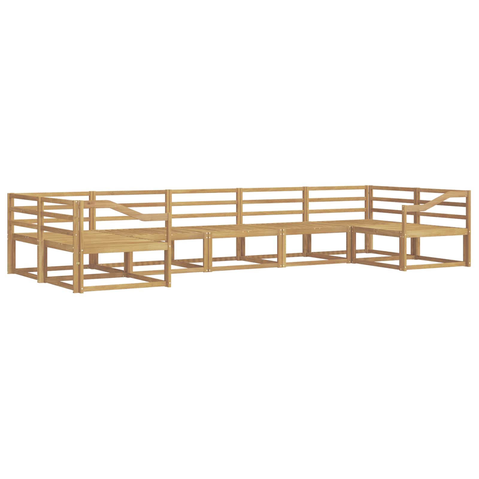 vidaXL Zestaw sof na zewnątrz 7 pcs Biały Lite Drewno Akacji