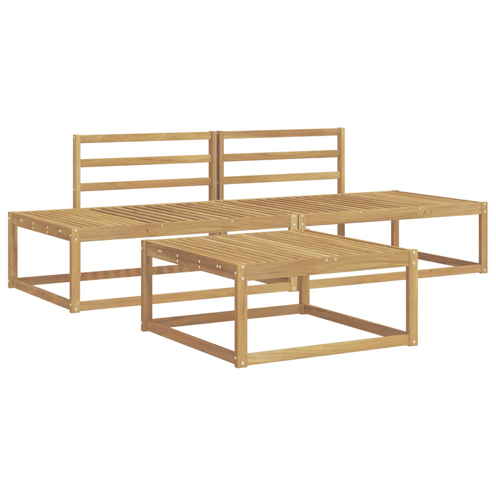 vidaXL Zestaw sof na zewnątrz Biały 79 x 79 x 37 cm Lite Drewno Akacji