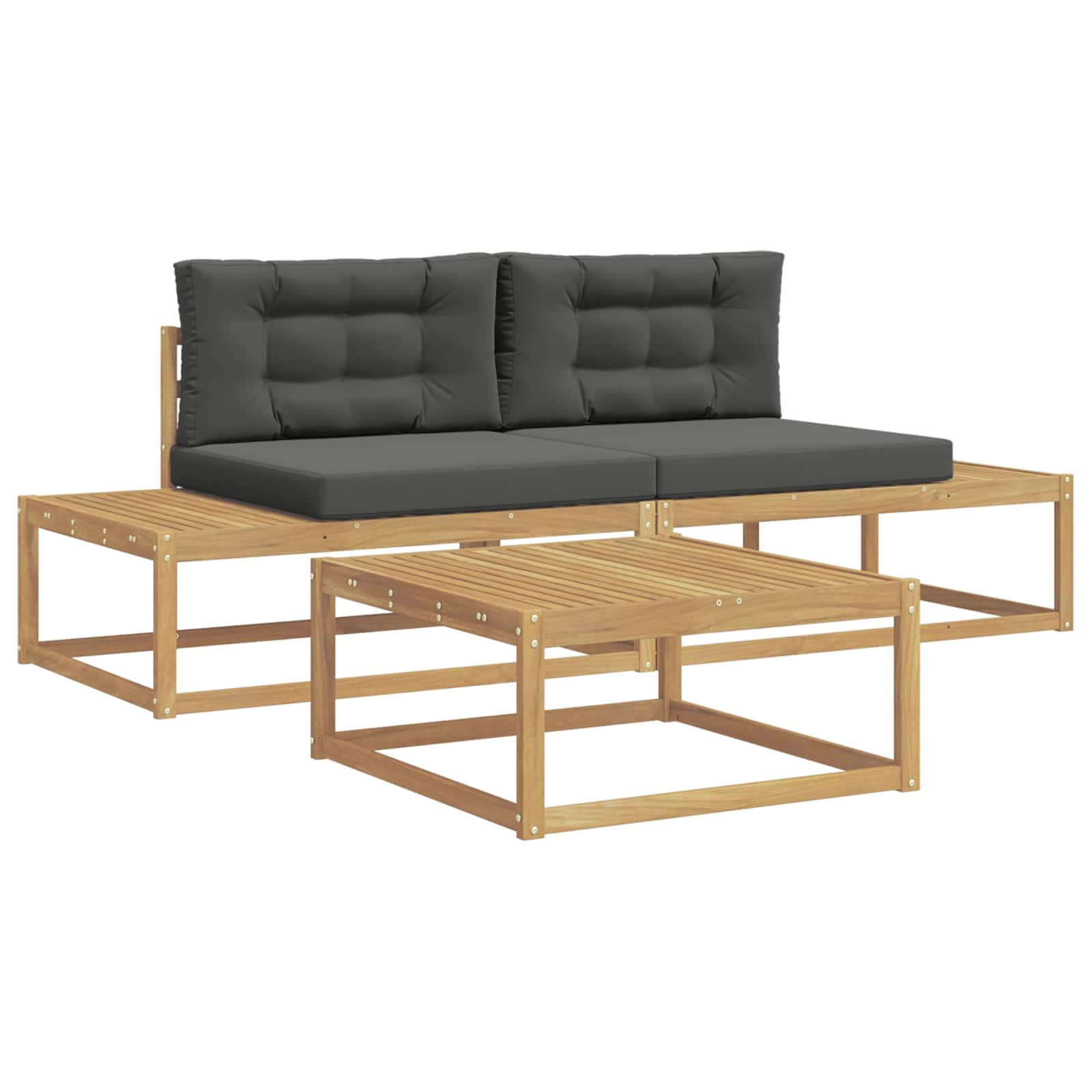 vidaXL Zestaw sof na zewnątrz Biały 79 x 79 x 37 cm Poliester
