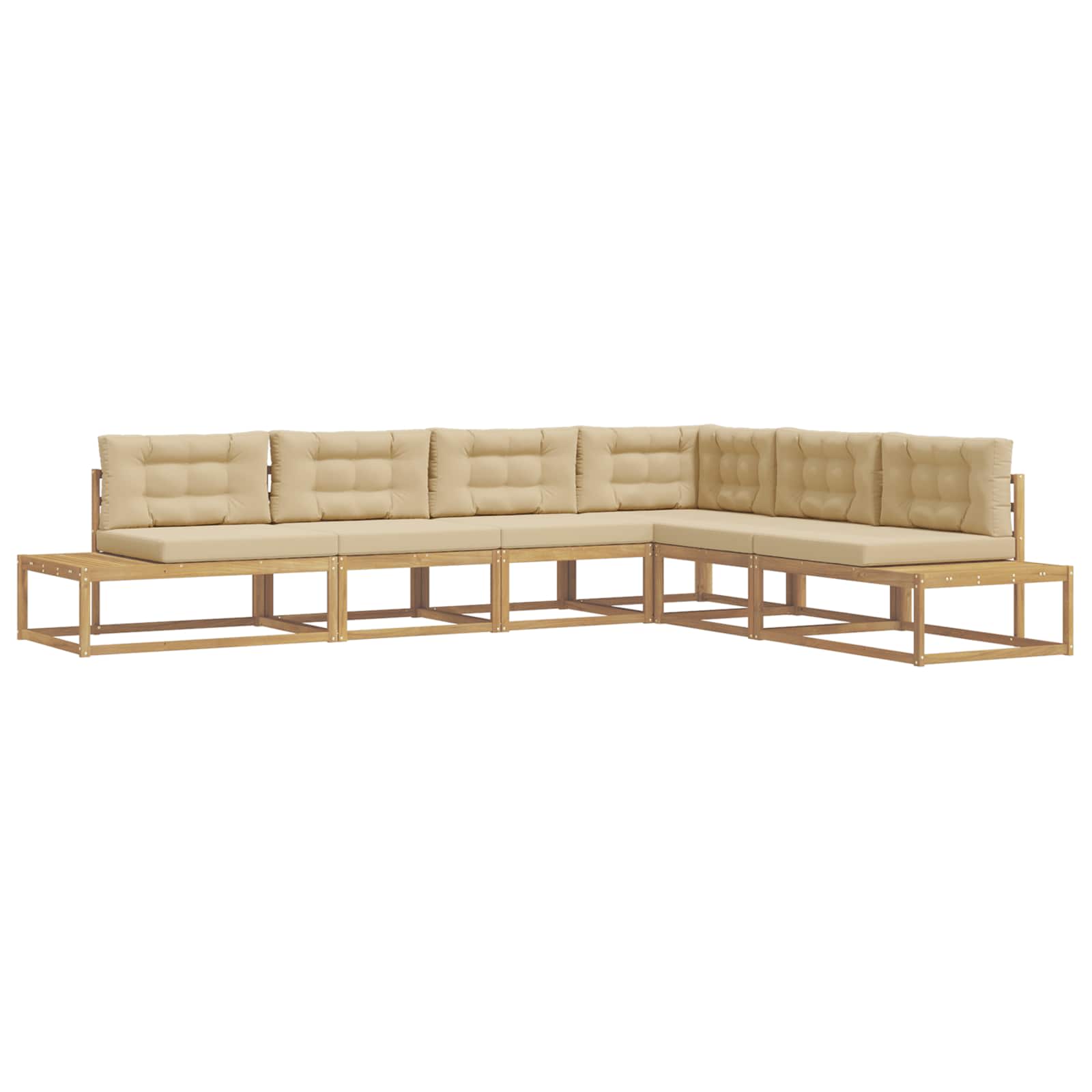 vidaXL Zestaw sof na zewnątrz Biały 357 x 198,5 x 73 cm Poliester