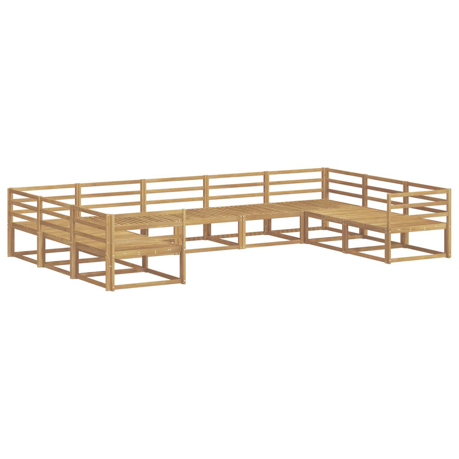 vidaXL Zestaw sof na zewnątrz 9 pcs Biały 404 x 245,5 x 73 cm