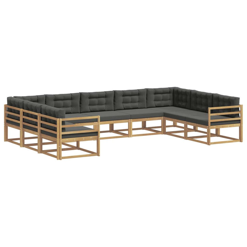 vidaXL Zestaw sof na zewnątrz z poduszką 9 pcs Biały i antracyt