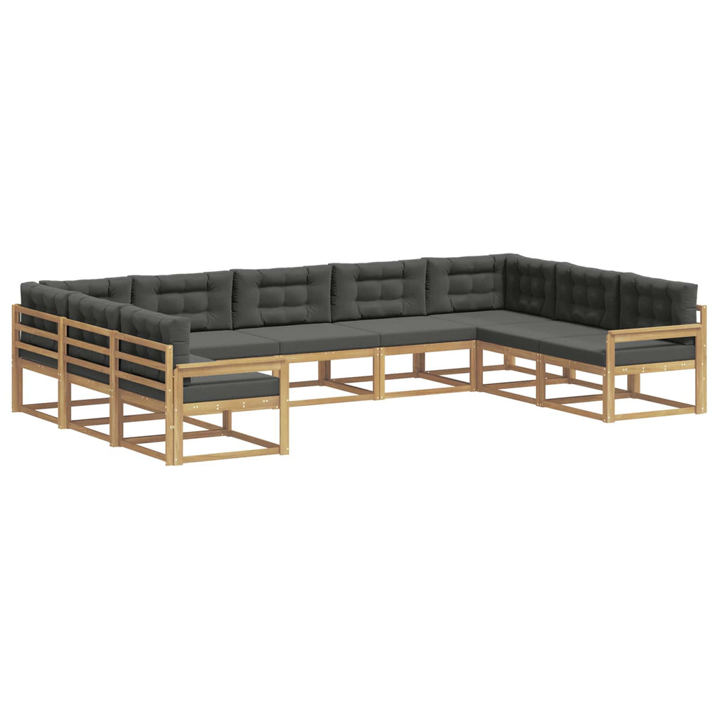 vidaXL Zestaw sof na zewnątrz z poduszką 9 pcs Biały i antracyt