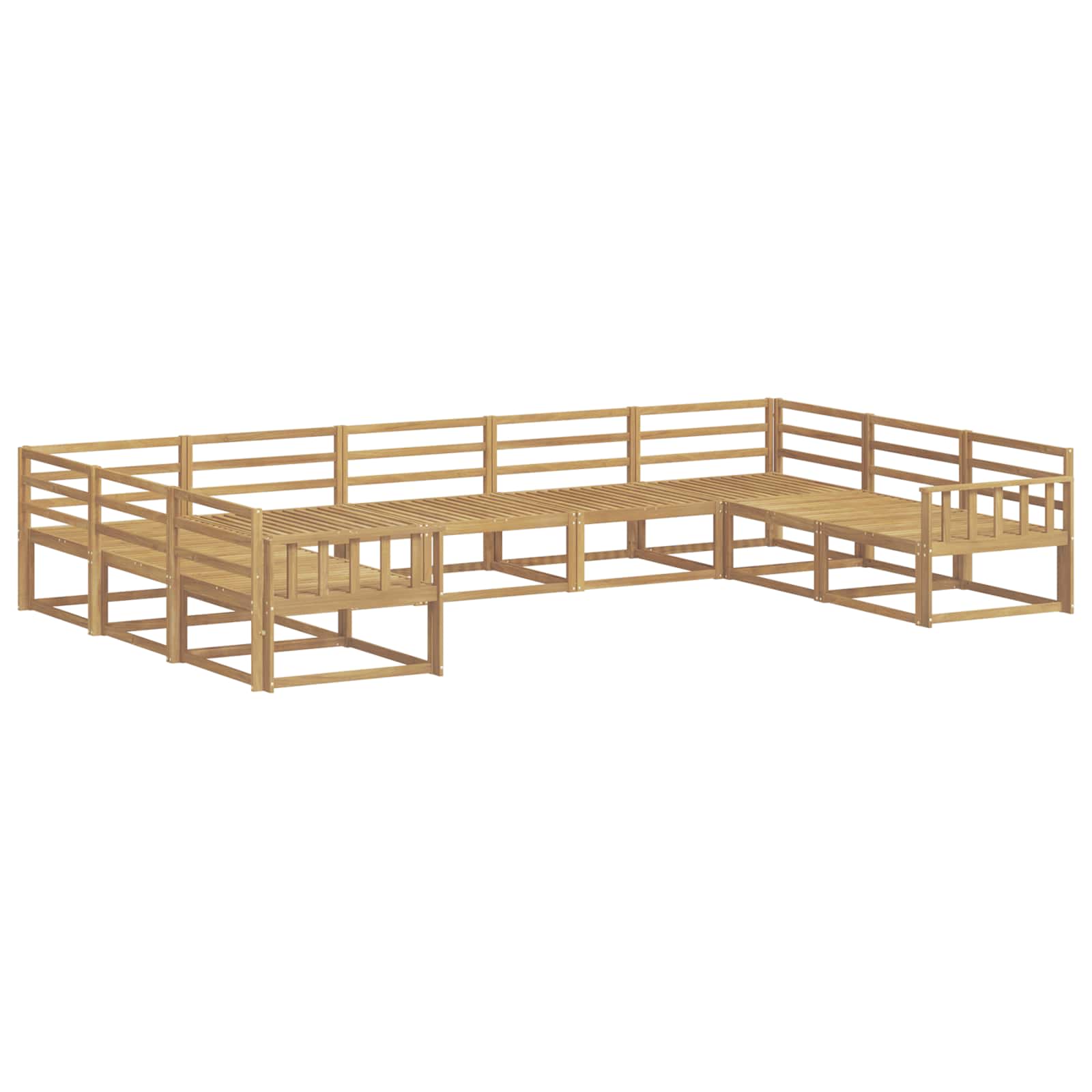 vidaXL Zestaw sof na zewnątrz 9 pcs Biały 404 x 247,5 x 73 cm
