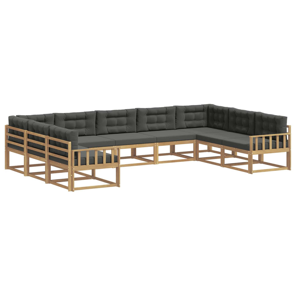 vidaXL Zestaw sof na zewnątrz z poduszką 9 pcs Biały i antracyt