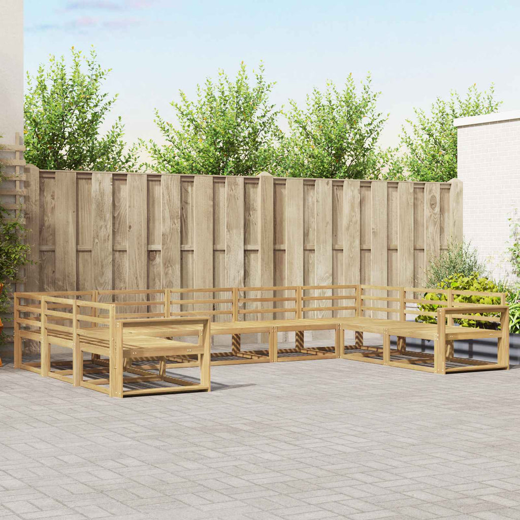 vidaXL Zestaw sof na zewnątrz 9 pcs Biały 404 x 251,5 x 73 cm