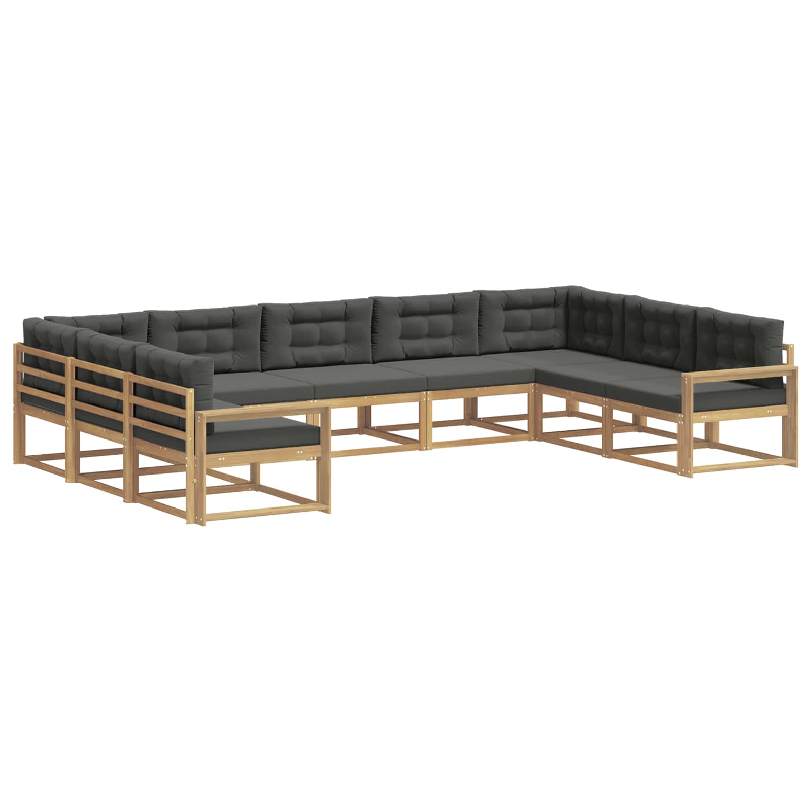 vidaXL Zestaw sof na zewnątrz z poduszką 9 pcs Biały i antracyt