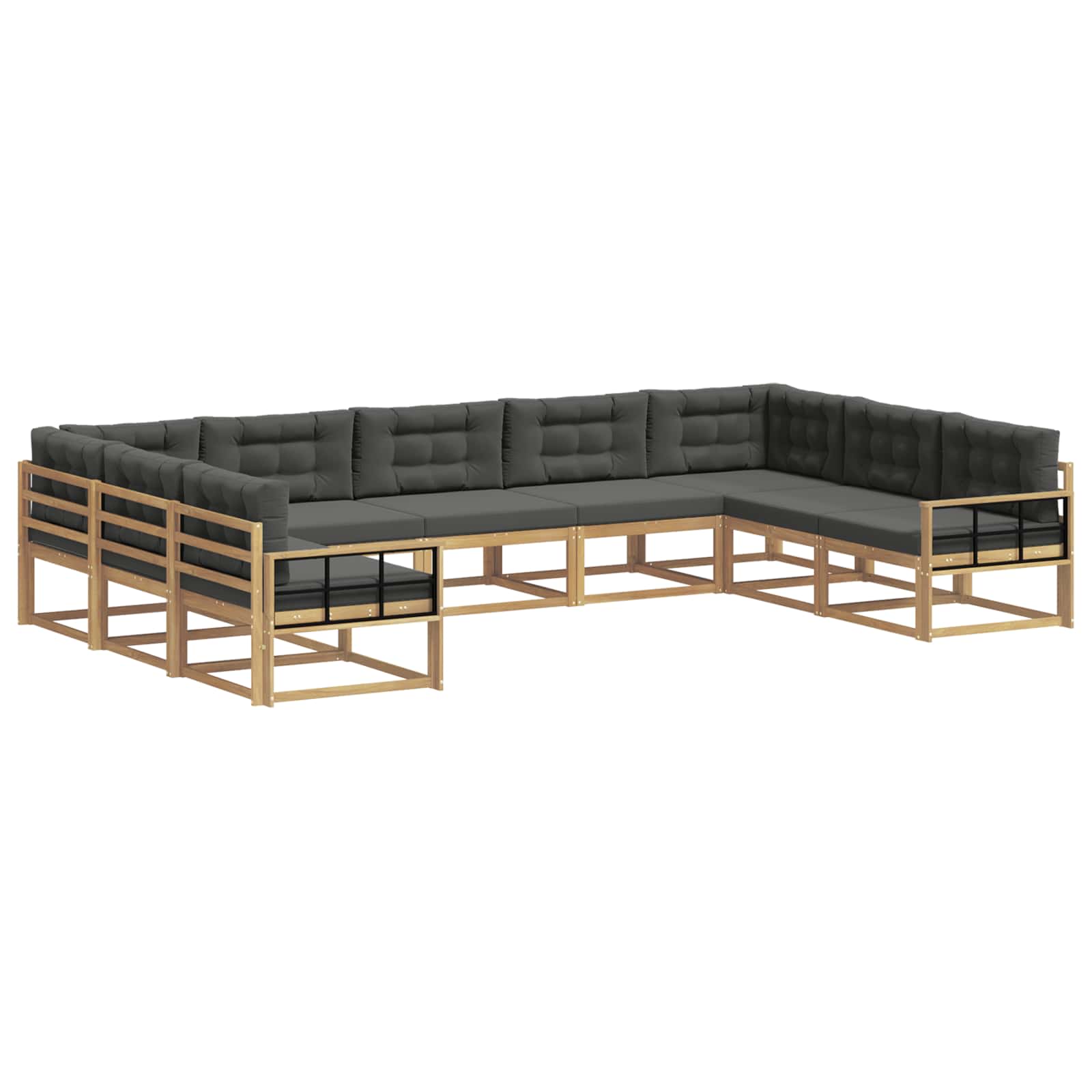 vidaXL Zestaw sof na zewnątrz z poduszką 9 pcs Biały i antracyt