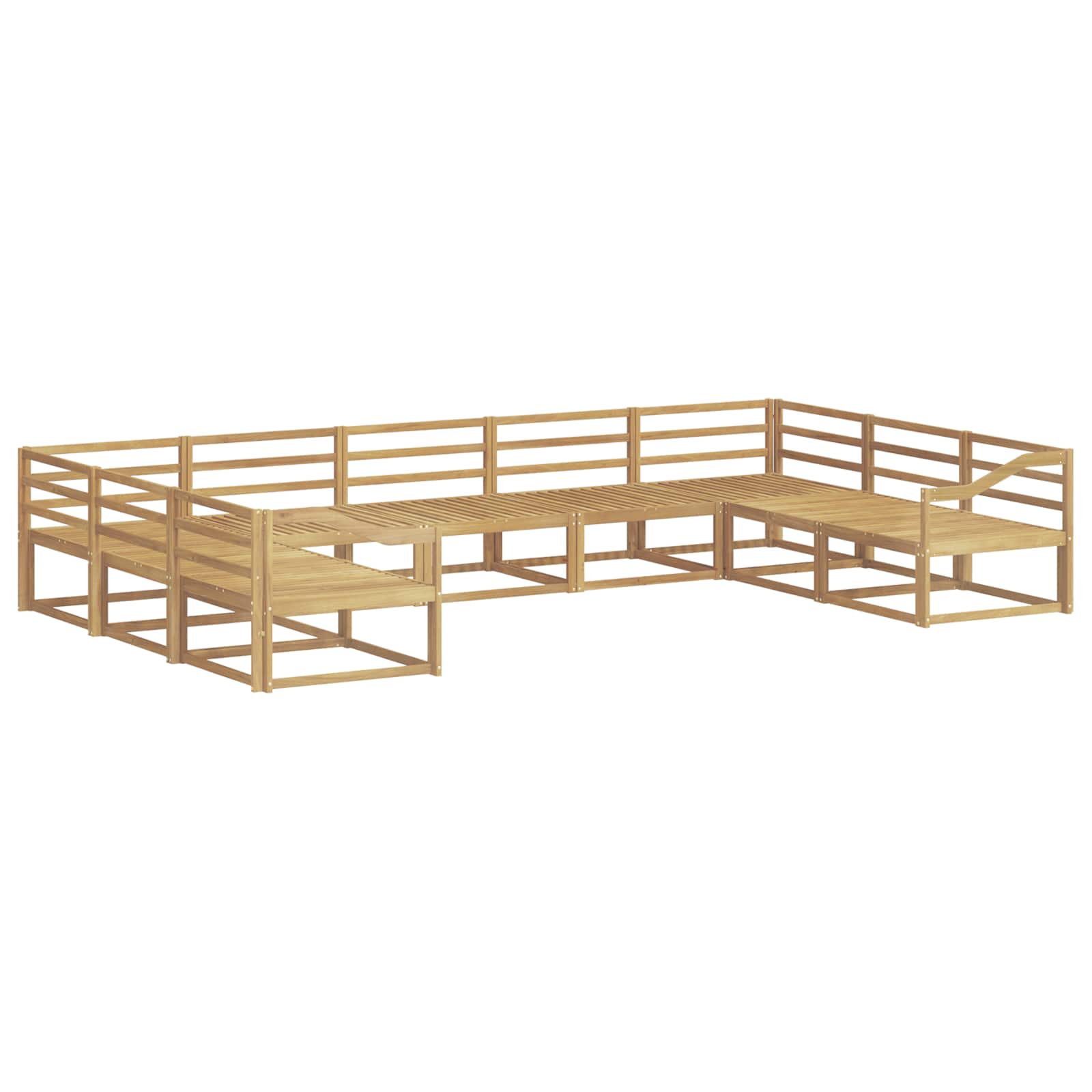 vidaXL Zestaw sof na zewnątrz 9 pcs Biały 404 x 245,5 x 73 cm